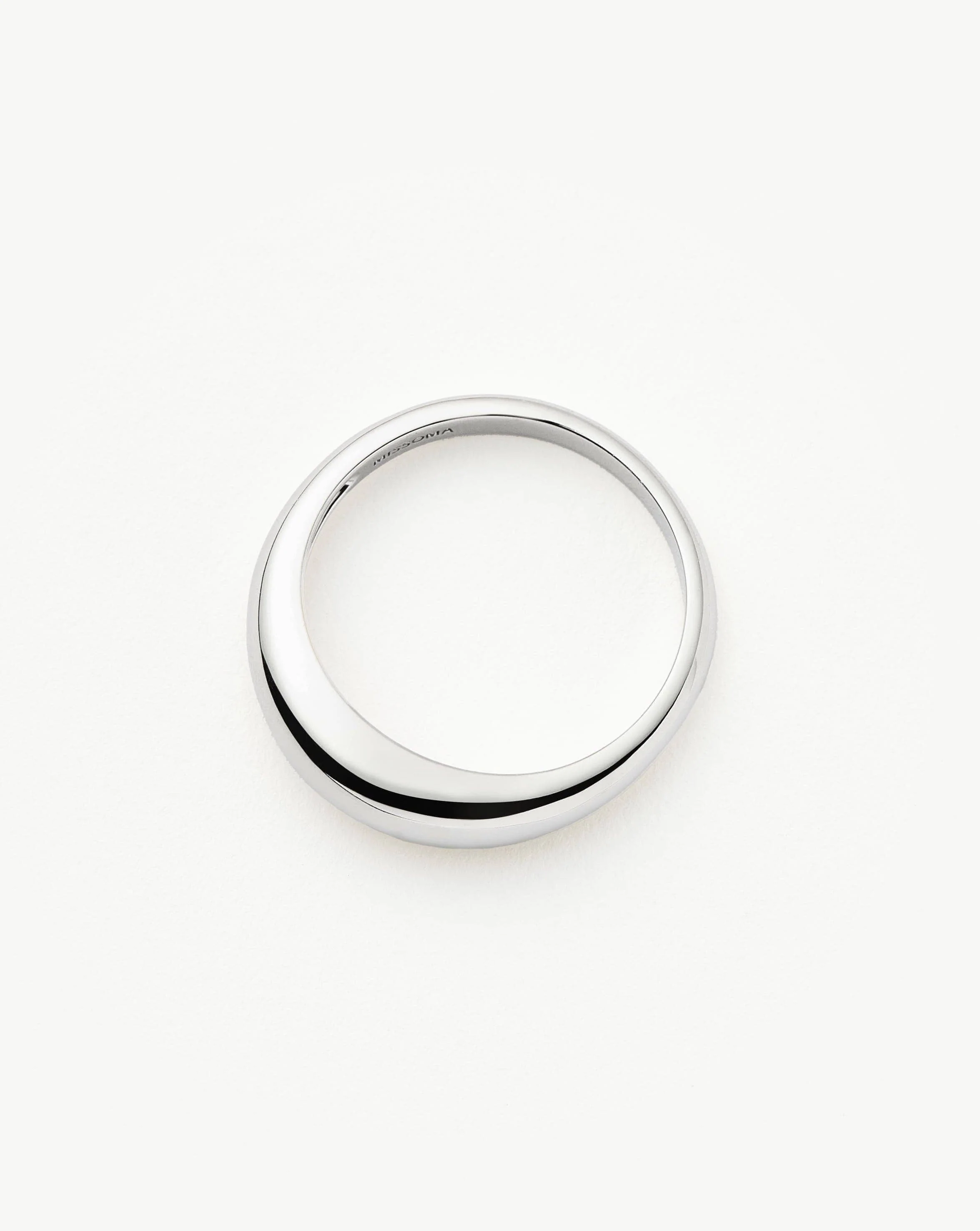 Solid Gold Classic Dome Ring | 14k Solid White Gold - Image 4