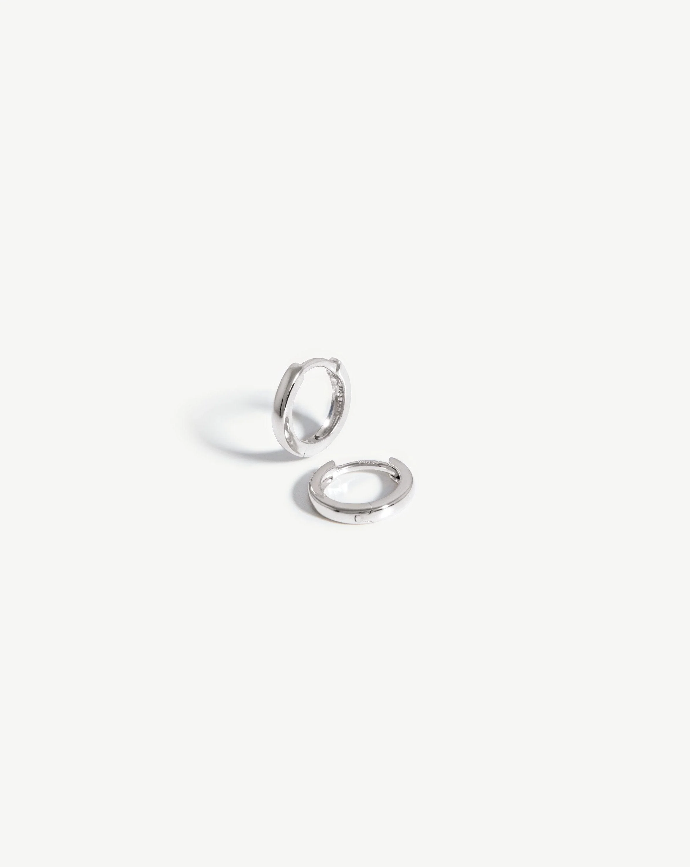 Solid Gold Classic Huggies | 14k White Gold