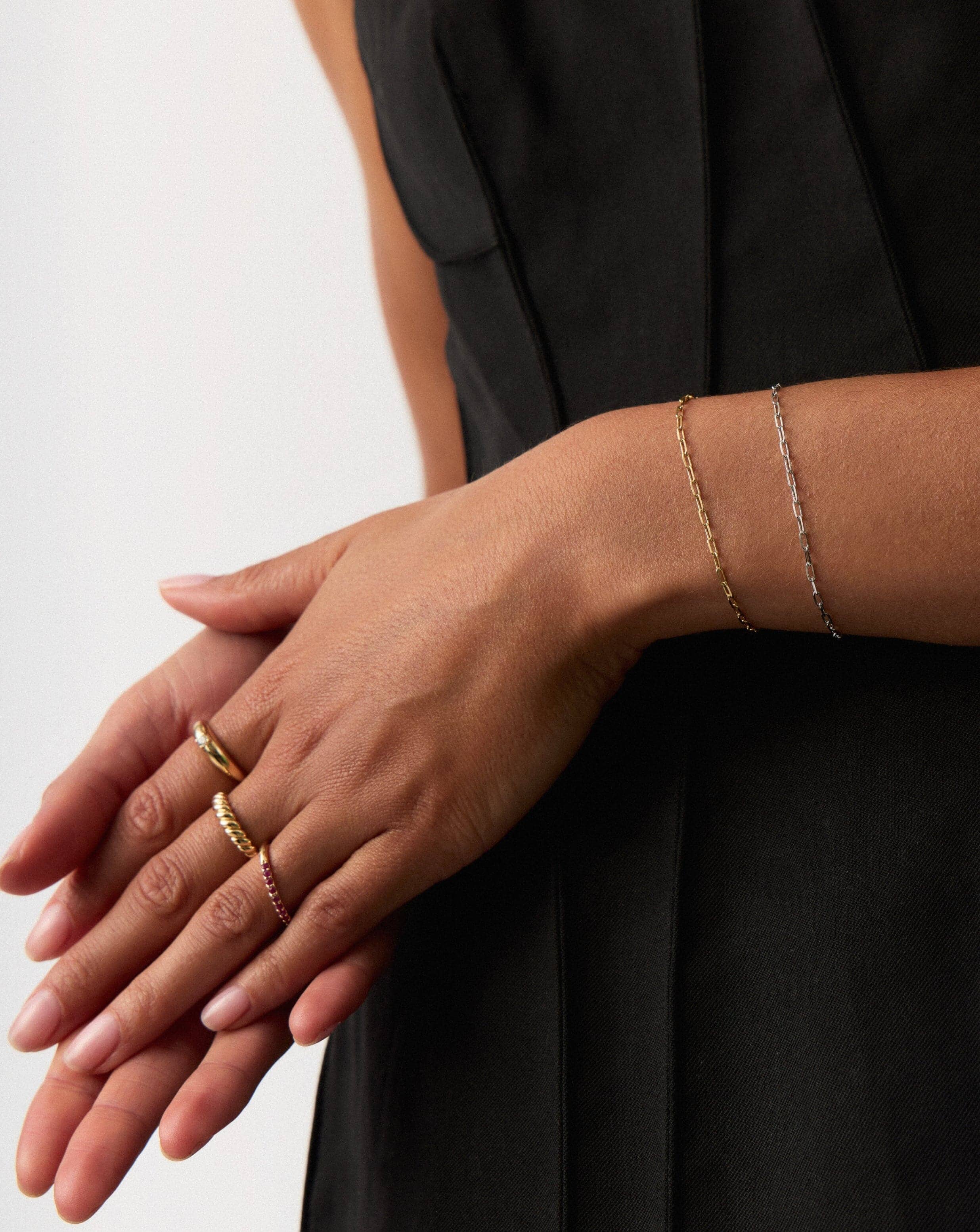 Solid Gold Classic Paperclip Chain Bracelet | 14k Solid Gold - Image 2