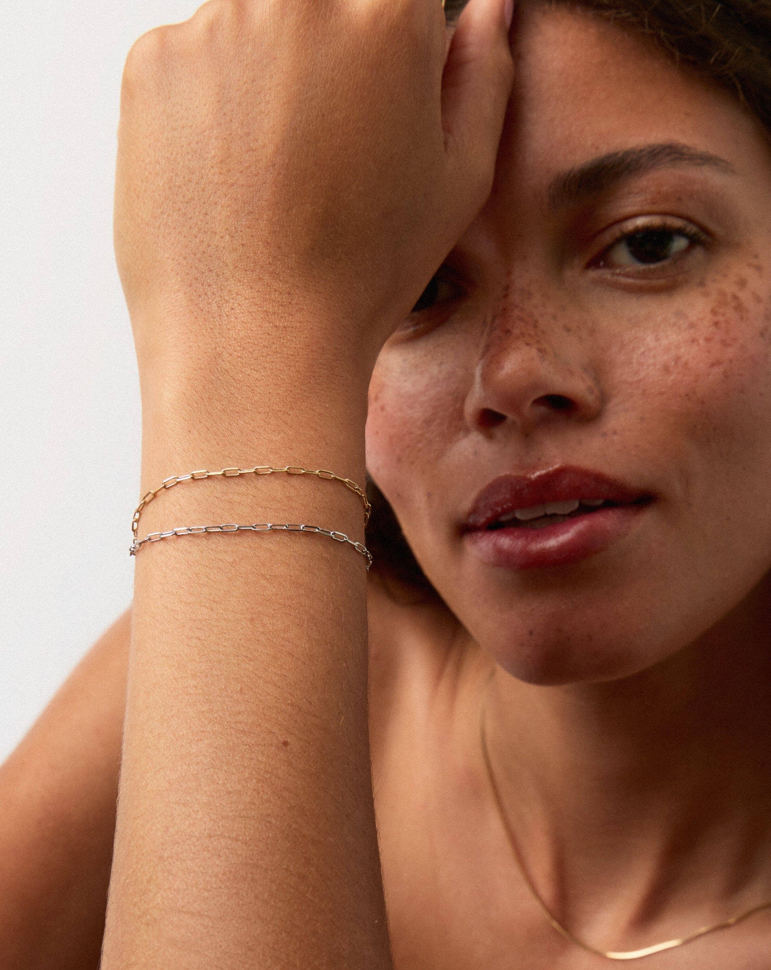 Solid Gold Classic Paperclip Chain Bracelet | 14k Solid Gold - Image 3