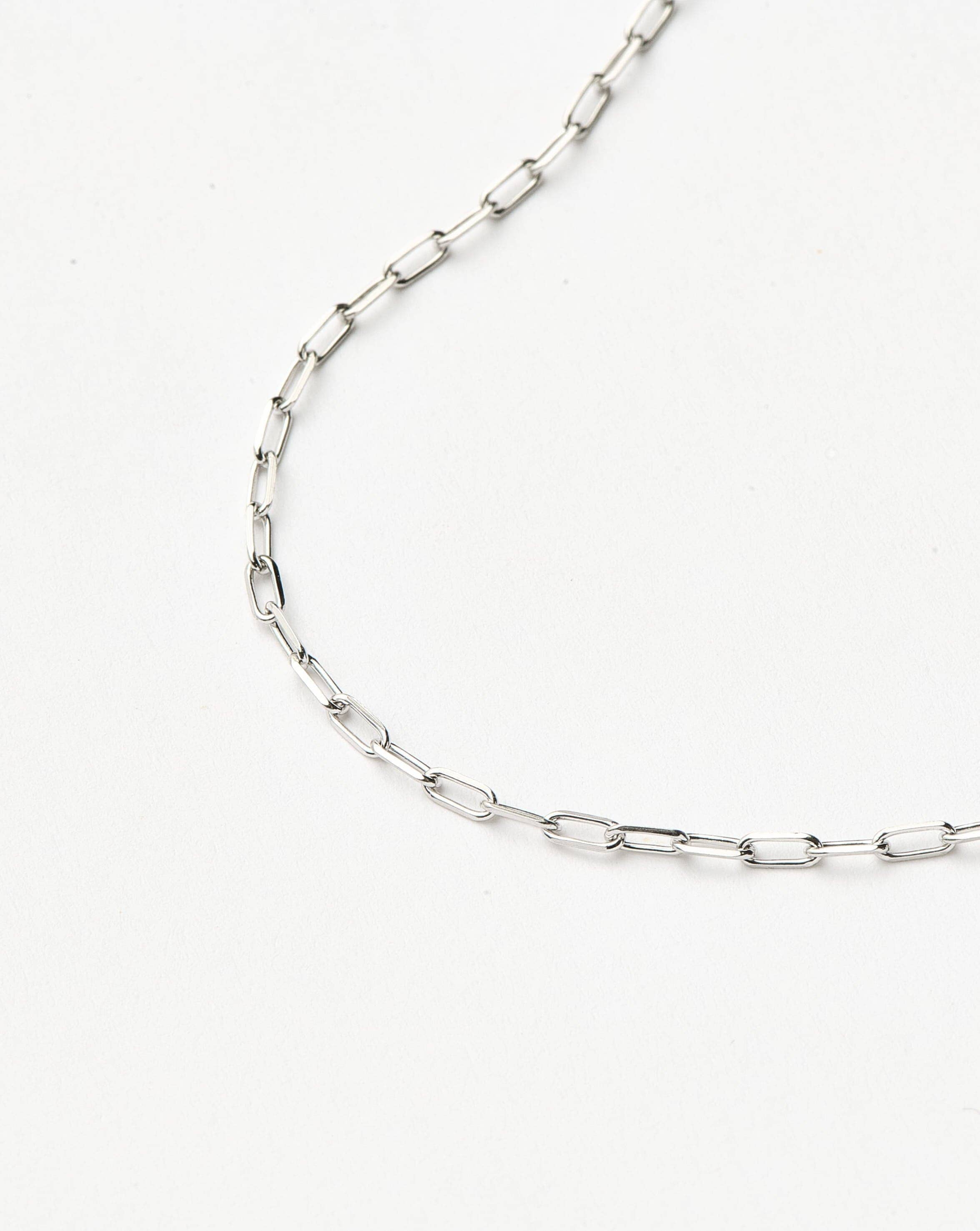 Solid Gold Classic Paperclip Chain Bracelet | 14k Solid White Gold - Image 5