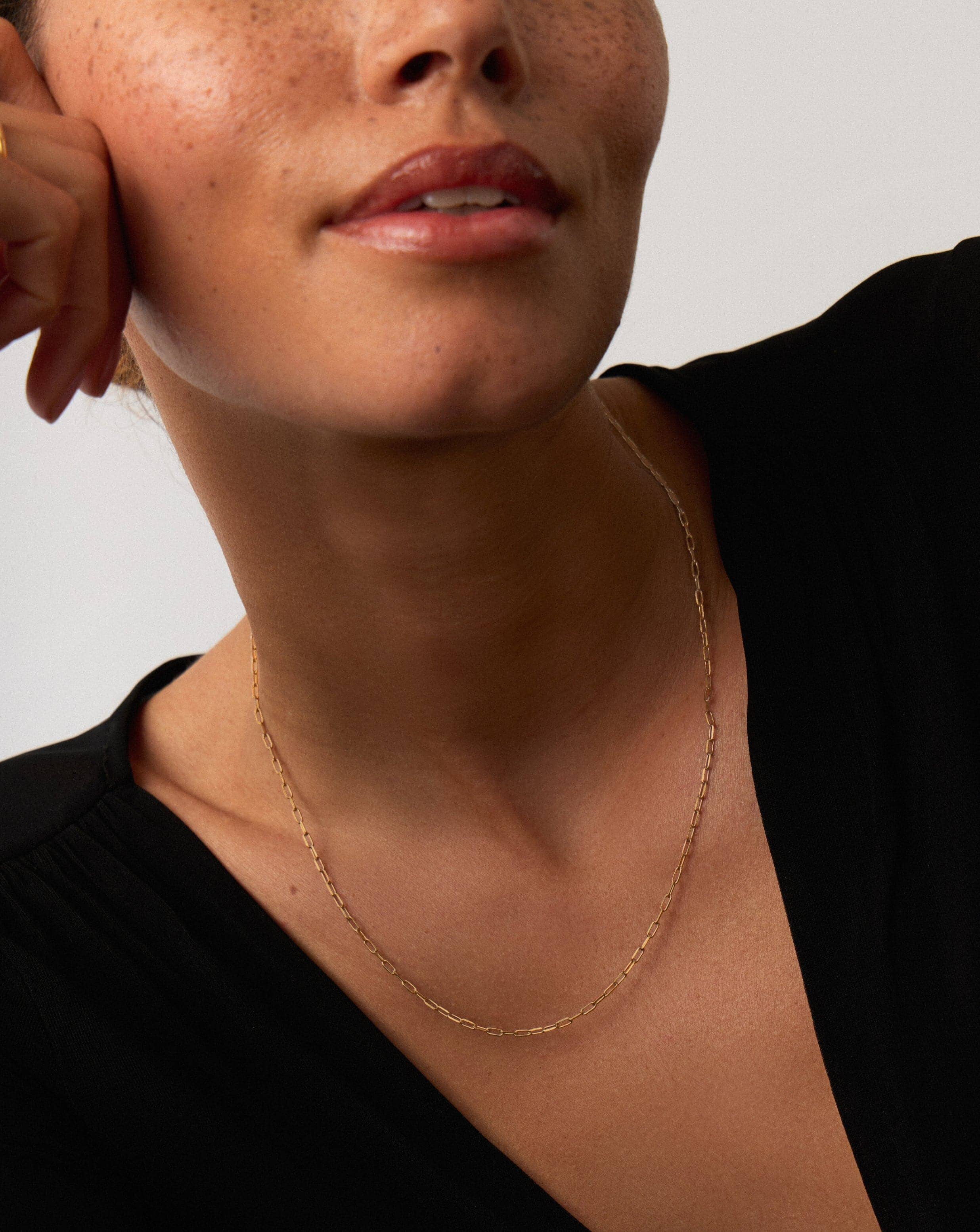 Solid Gold Classic Paperclip Chain Necklace | 14k Solid Gold - Image 2