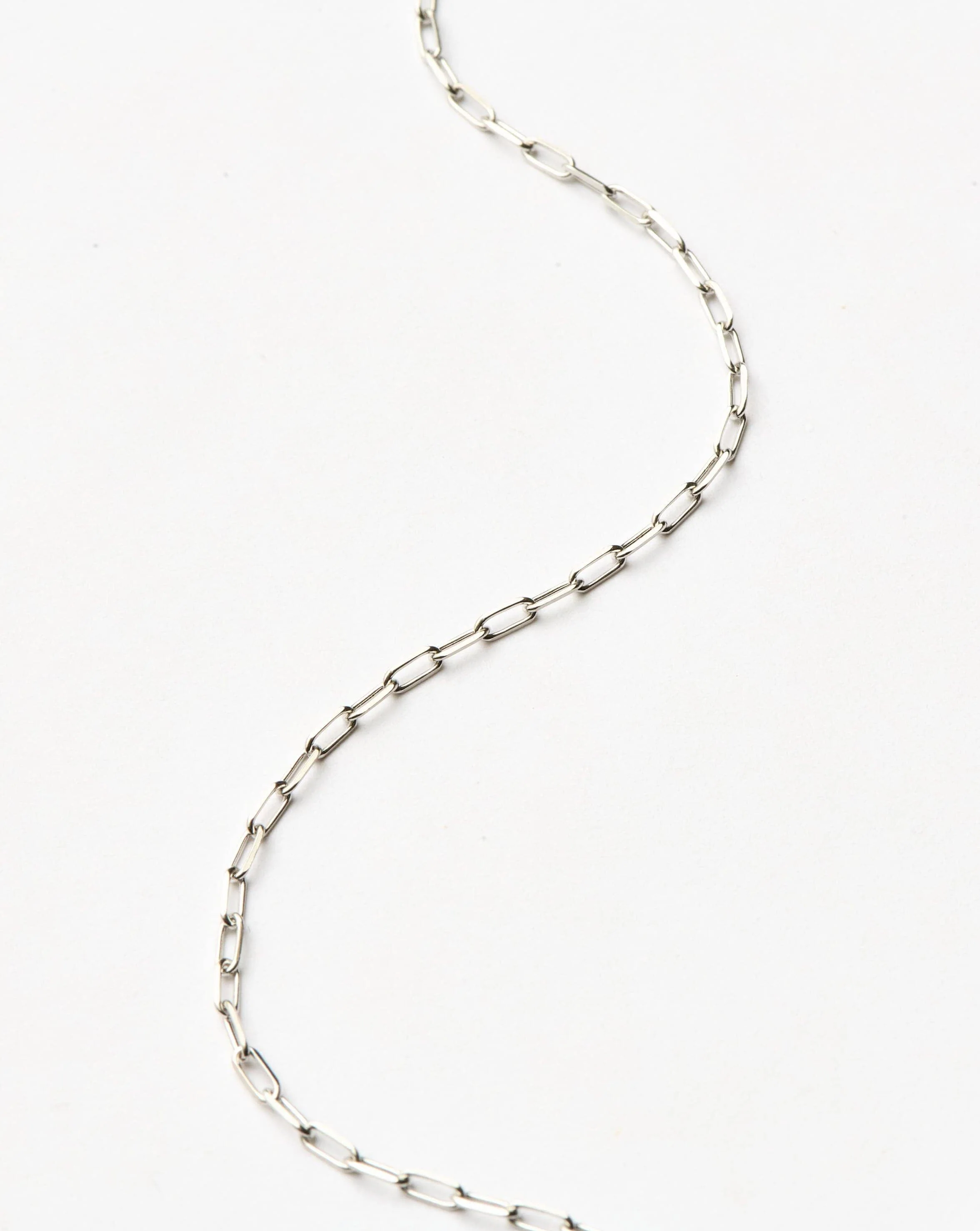 Solid Gold Classic Paperclip Chain Necklace | 14k Solid White Gold - Image 4