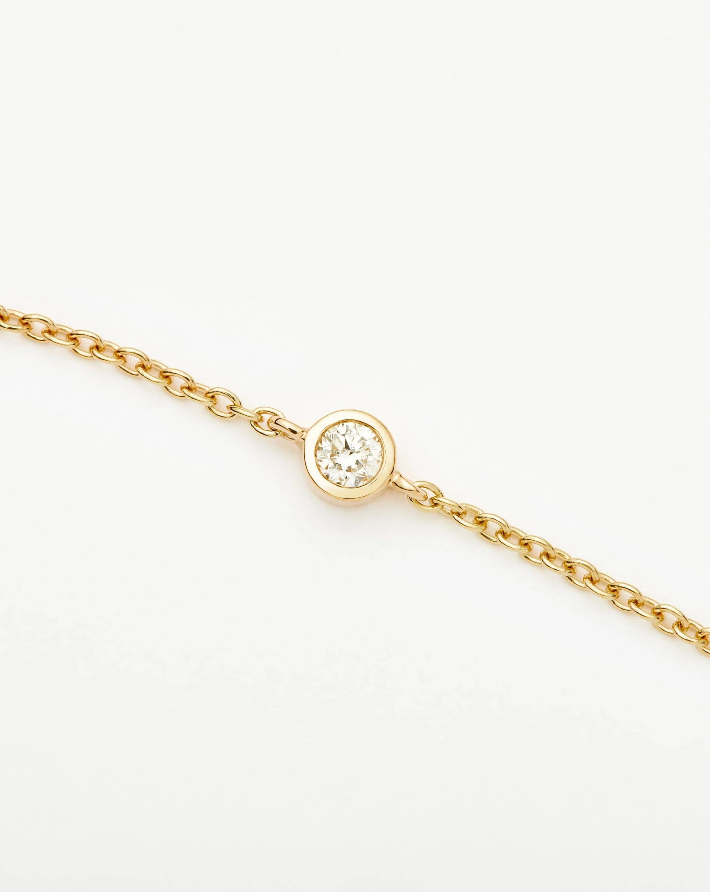 Solid Gold Diamond Solitaire Bracelet | 14k Solid Gold/Diamond - Image 3