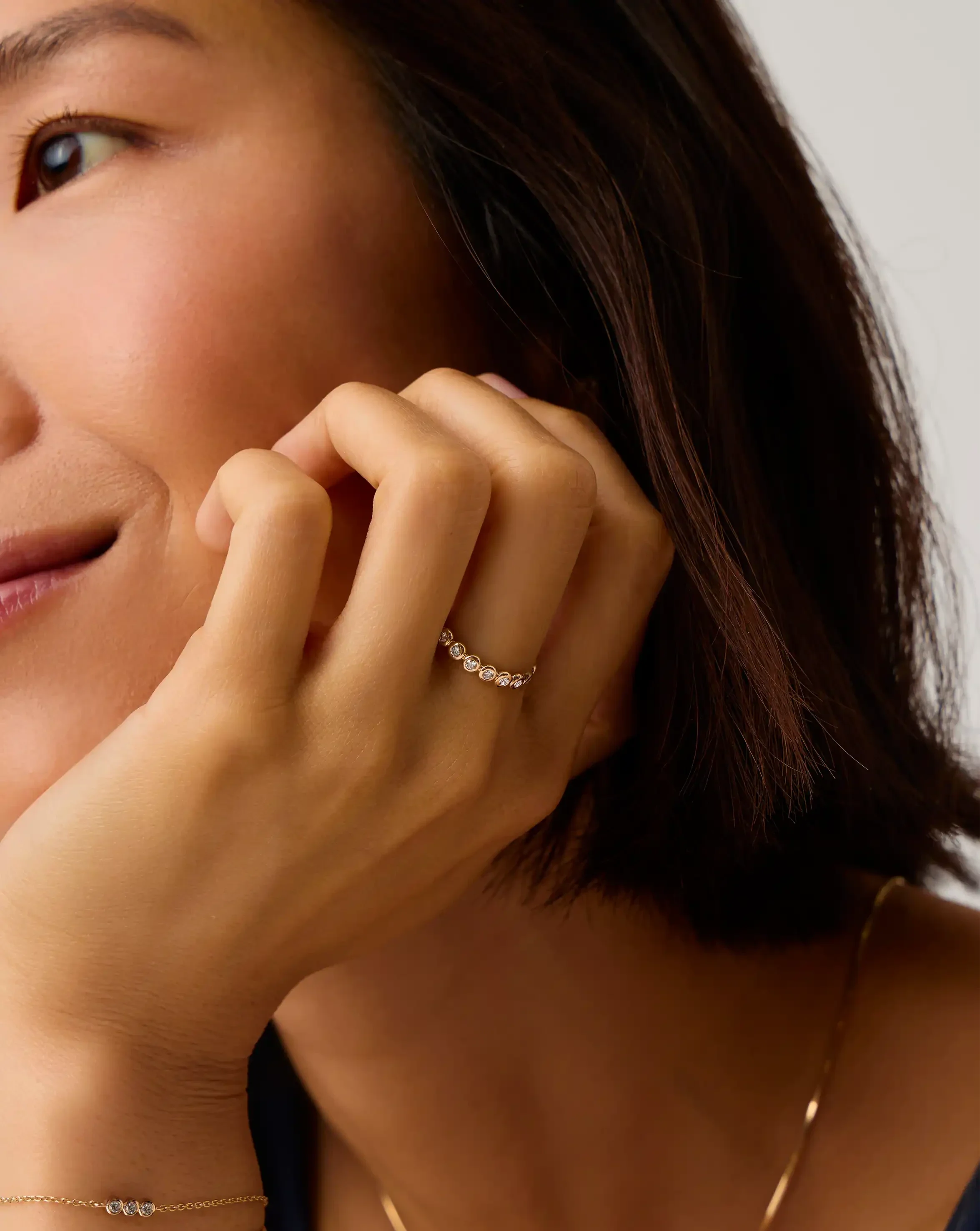 Solid Gold Diamond Tennis Eternity Ring | 14k Solid Gold/Lab Grown Diamonds - Image 2