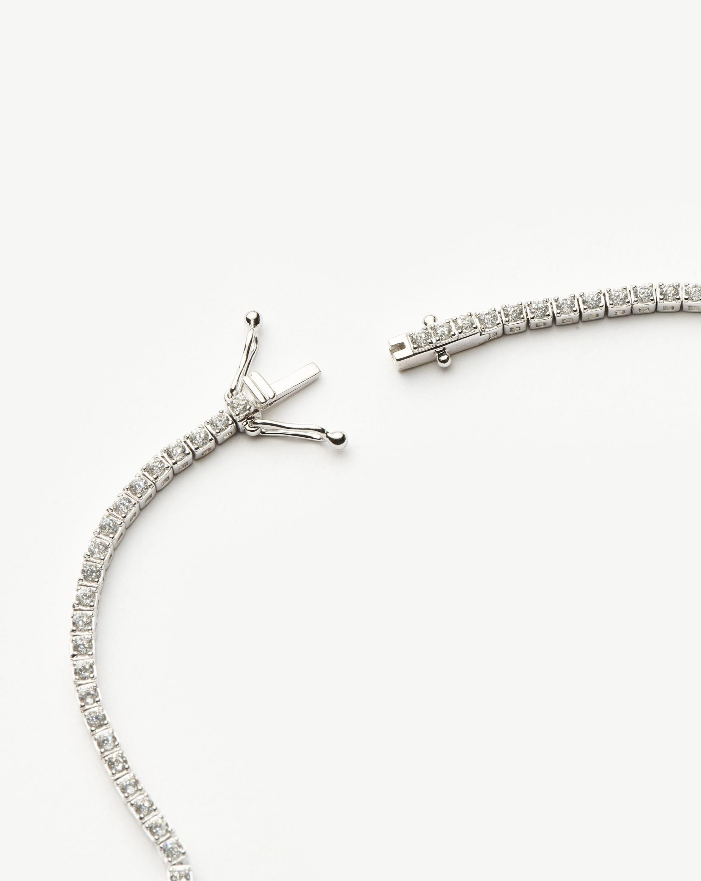 Solid Gold Diamond Tennis Necklace | 14k Solid White Gold Diamond - Image 5