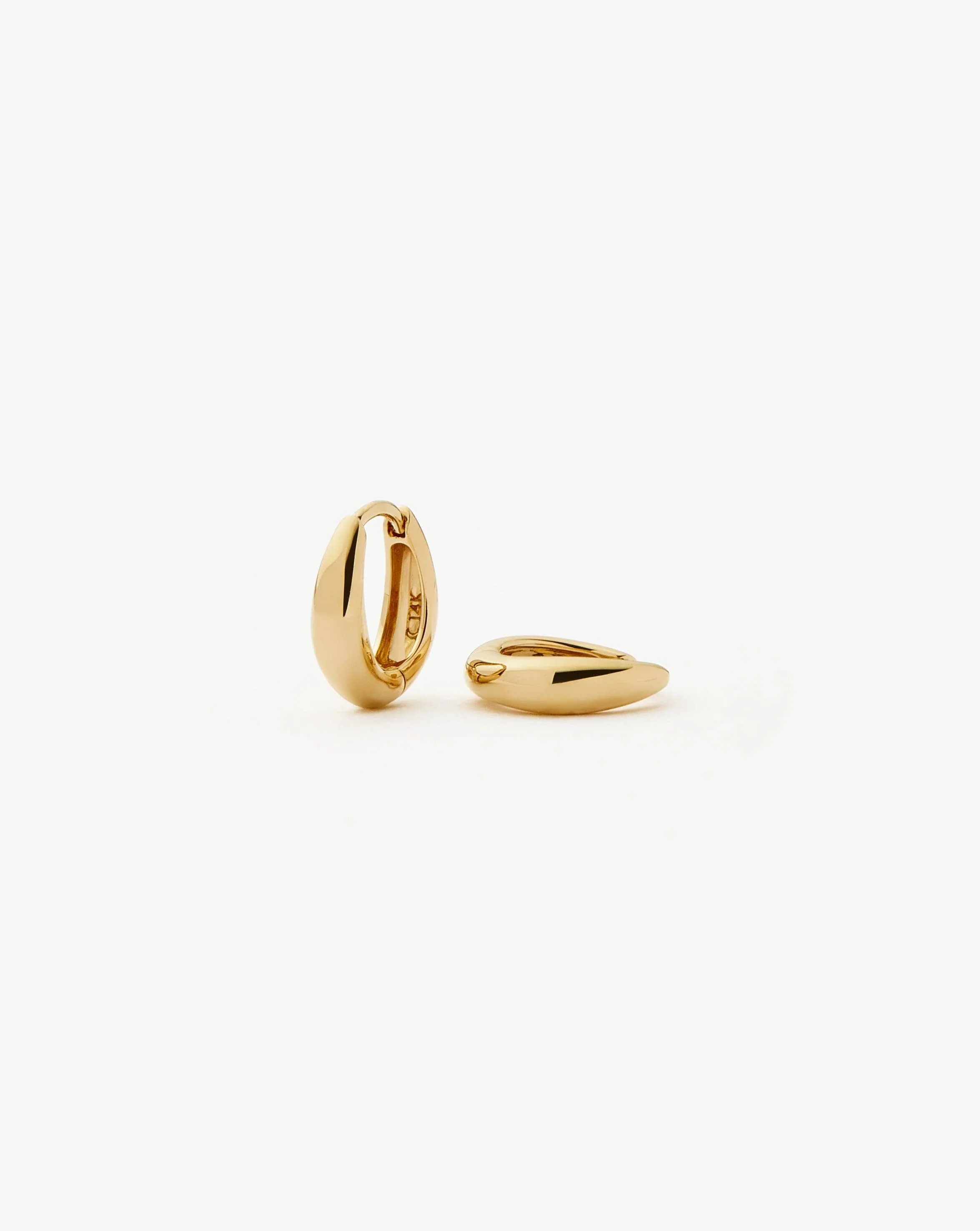 Solid Gold Dome Huggies | 14k Solid Gold