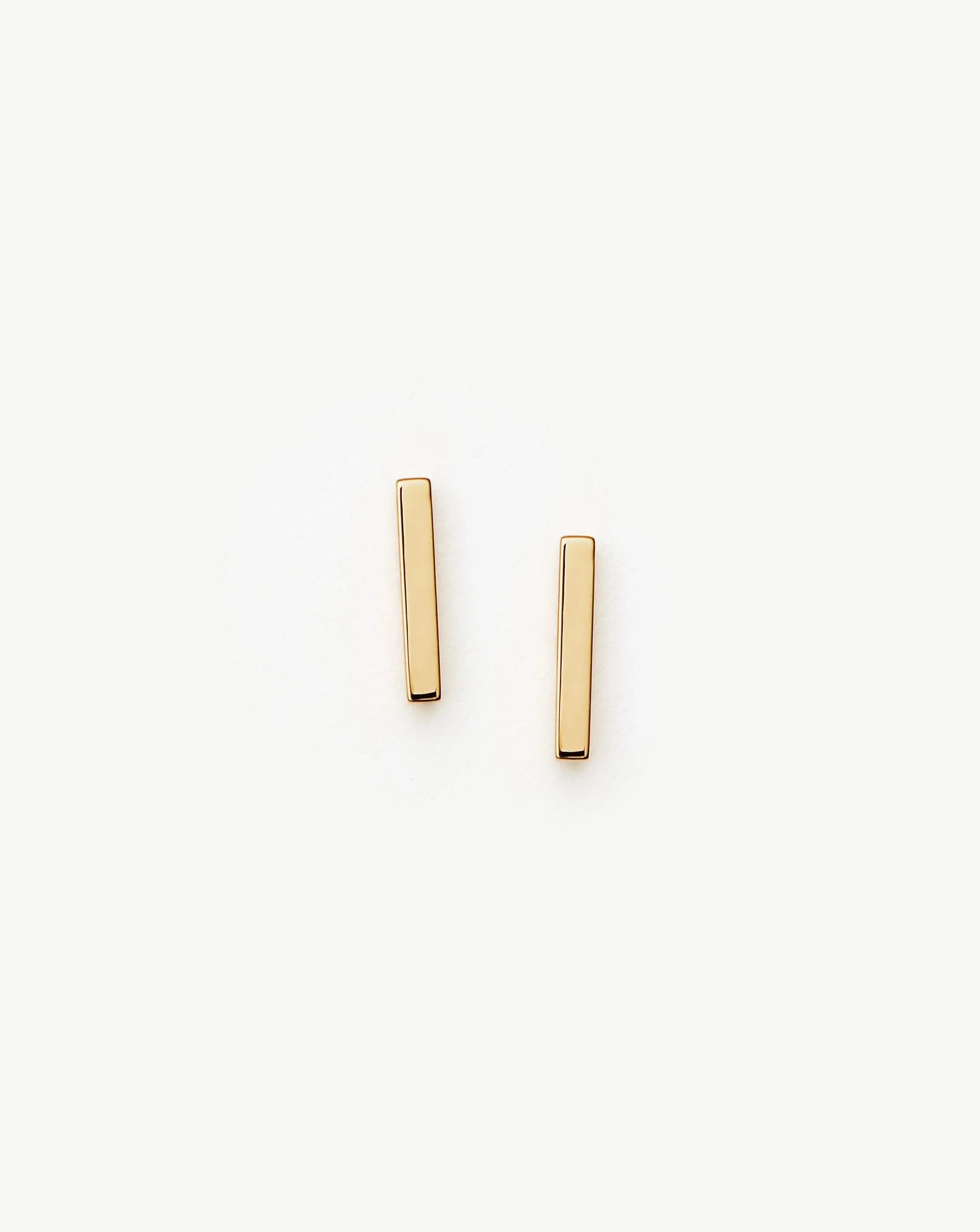 Solid Gold Bar Stud Earrings | 14k Solid Gold