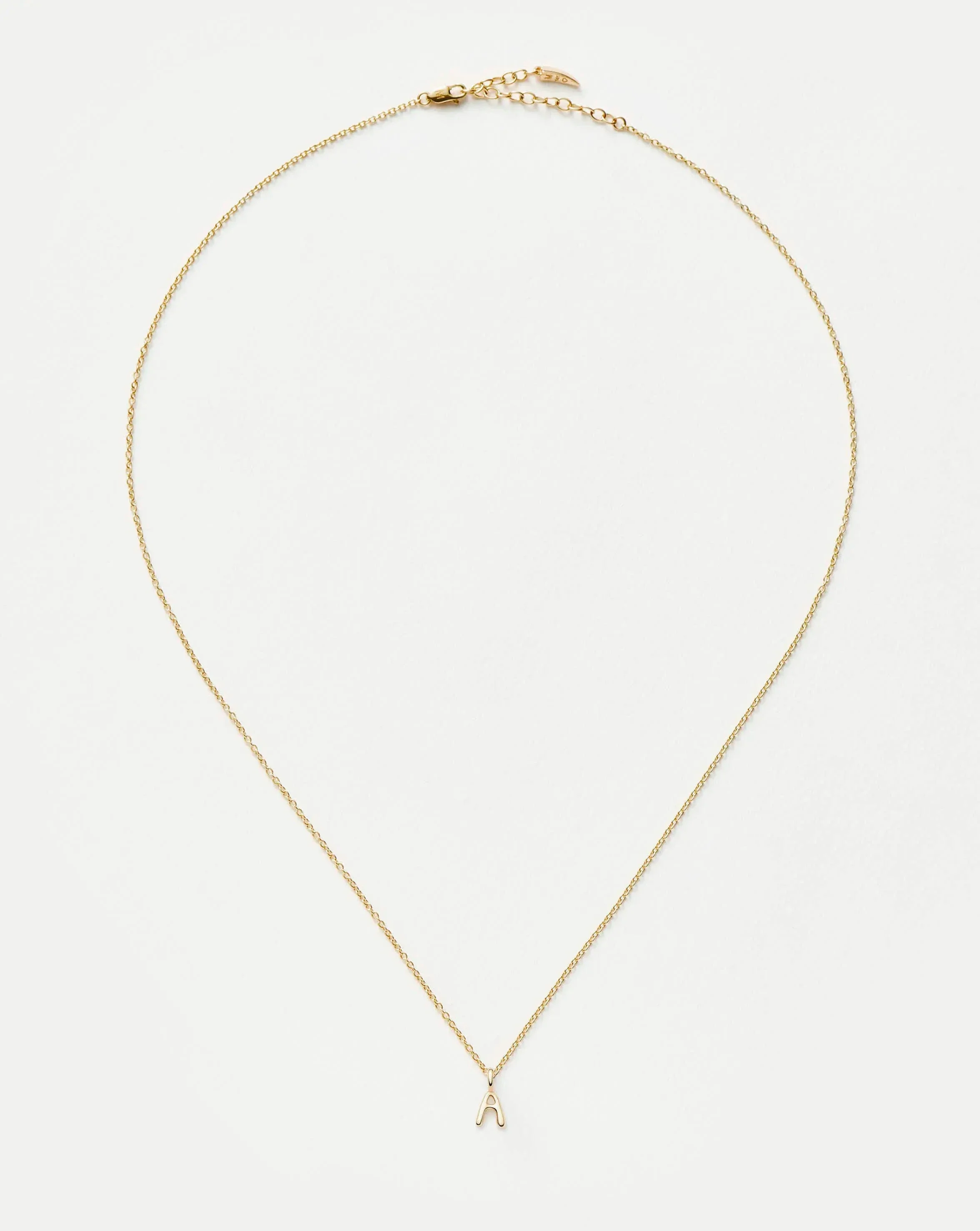 Solid Gold Initial Mini Pendant Necklace - A | 14k Solid Gold - Image 4