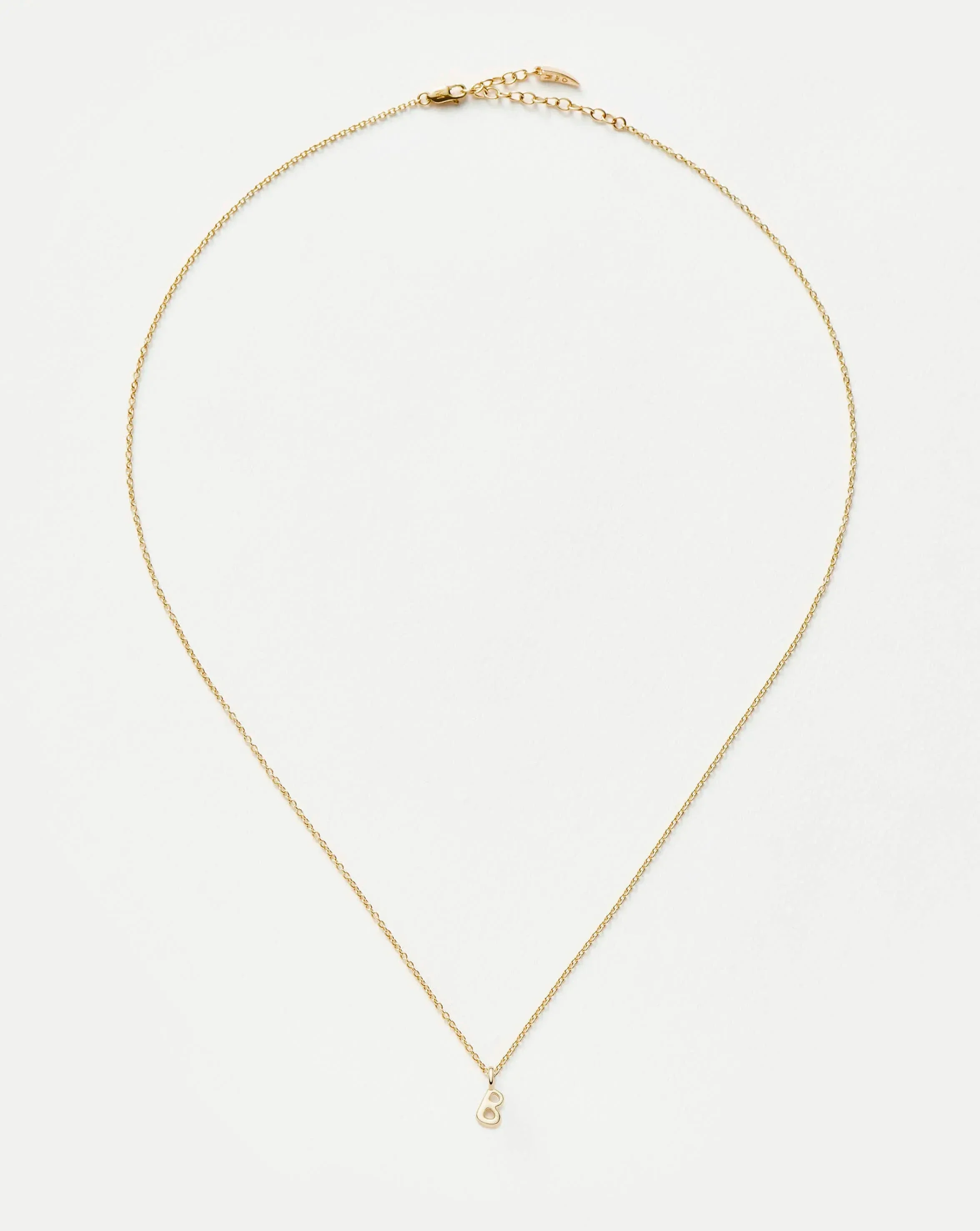 Solid Gold Initial Mini Pendant Necklace - B | 14k Solid Gold - Image 3