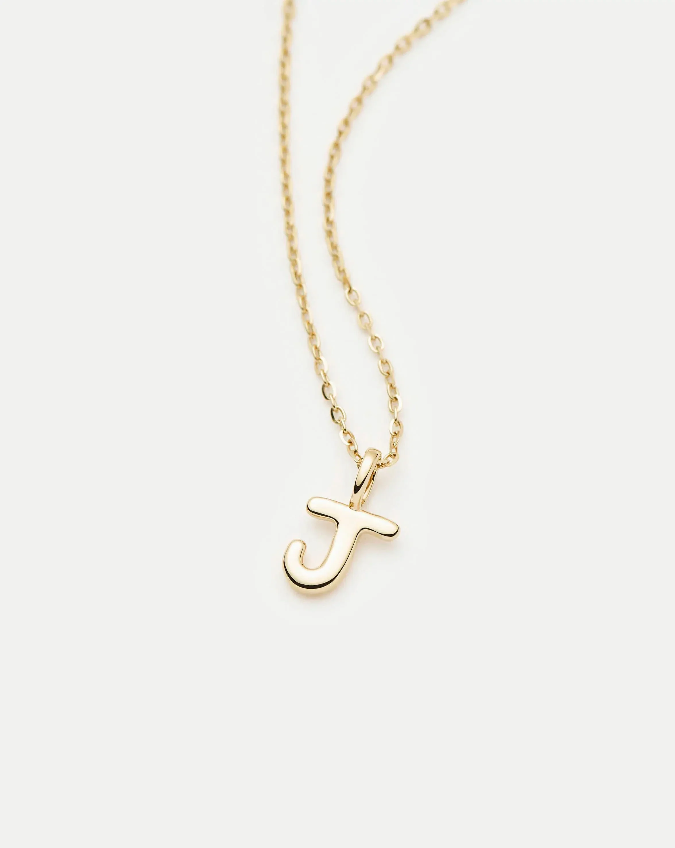 Solid Gold Initial Mini Pendant Necklace - J | 14k Solid Gold - Image 4