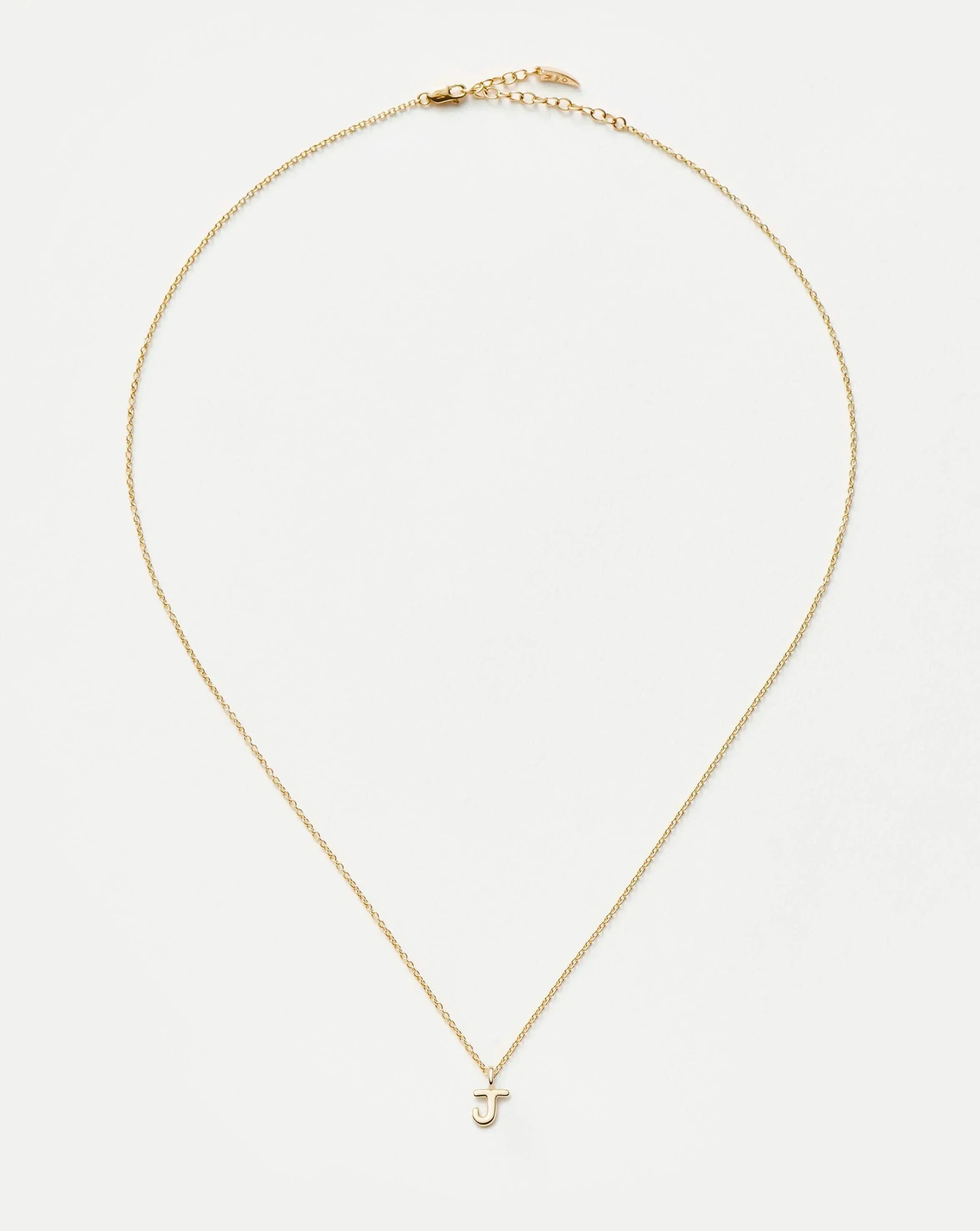 Solid Gold Initial Mini Pendant Necklace - J | 14k Solid Gold - Image 5