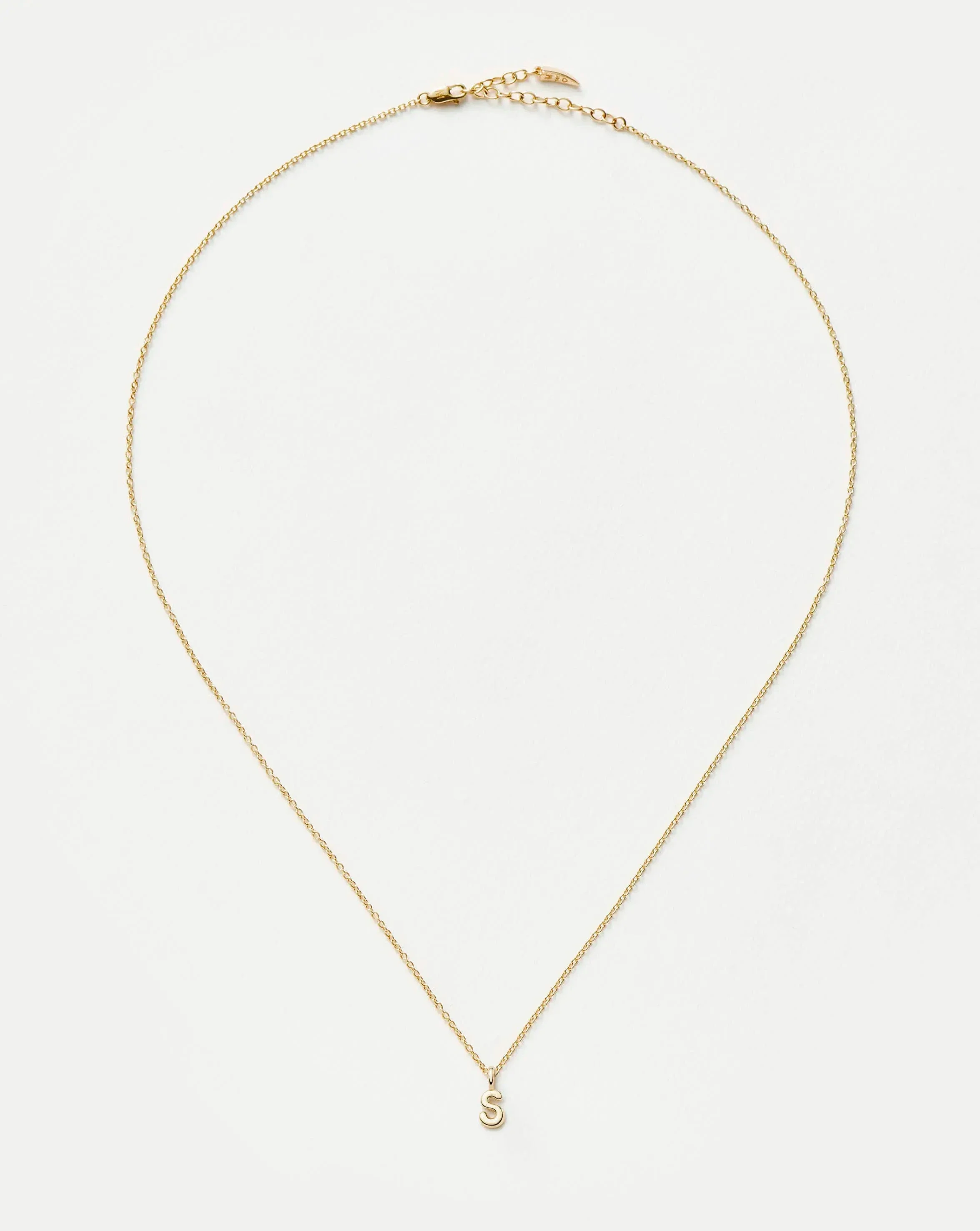 Solid Gold Initial Mini Pendant Necklace - S | 14k Solid Gold - Image 5