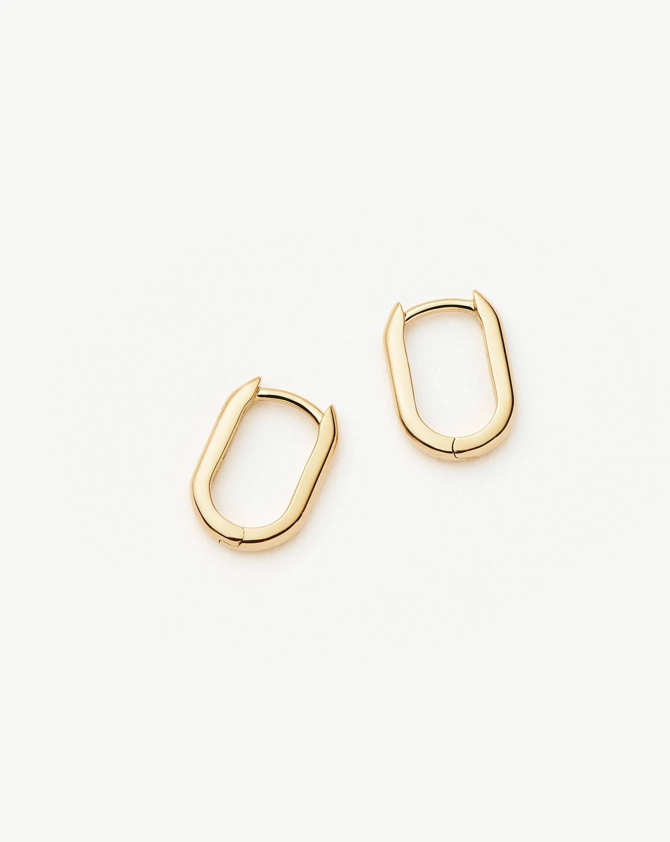 Solid Gold Ovate Mini Hoop Earrings | 14k Solid Gold - Image 2