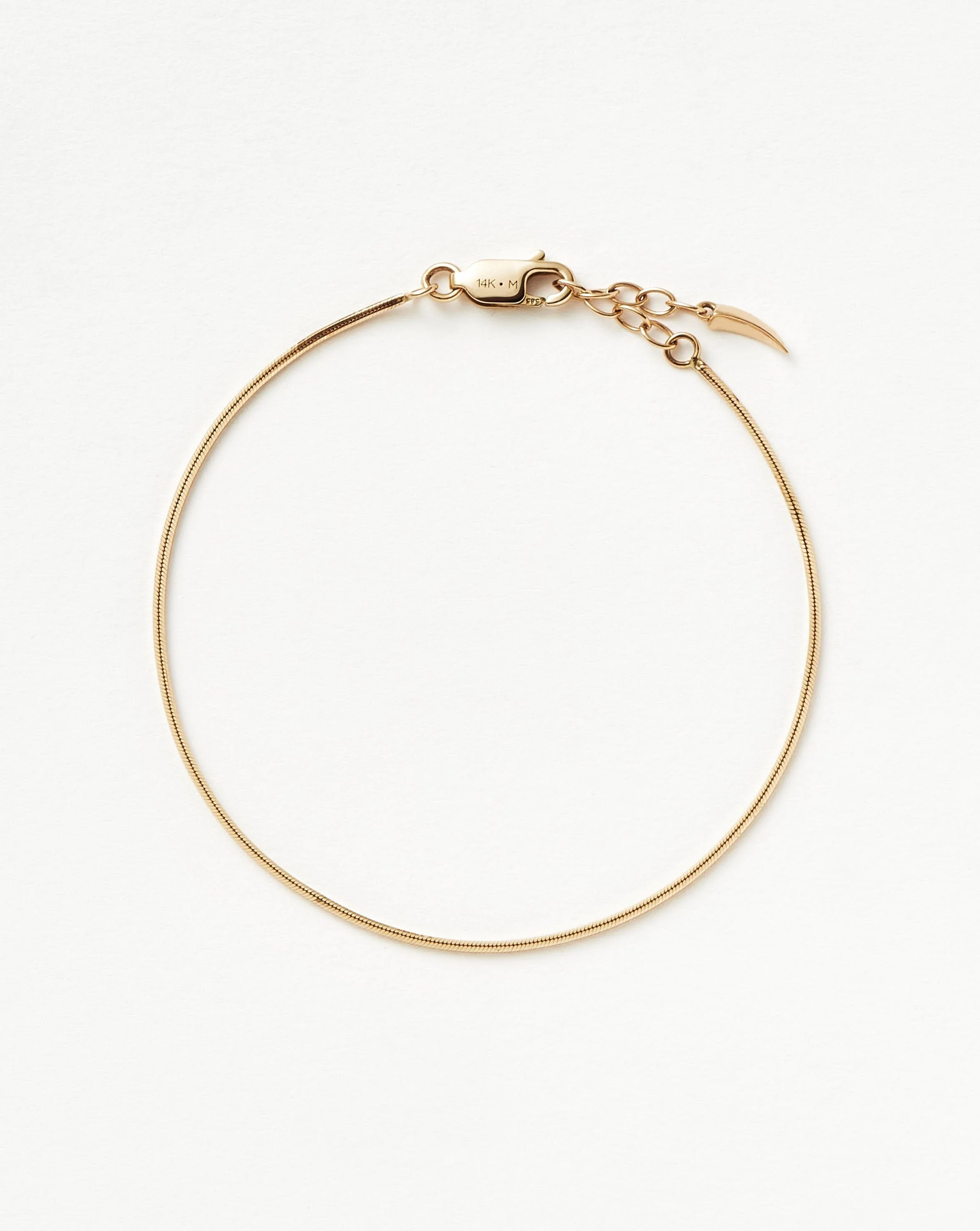 Solid Gold Square Snake Chain Bracelet | 14k Solid Gold
