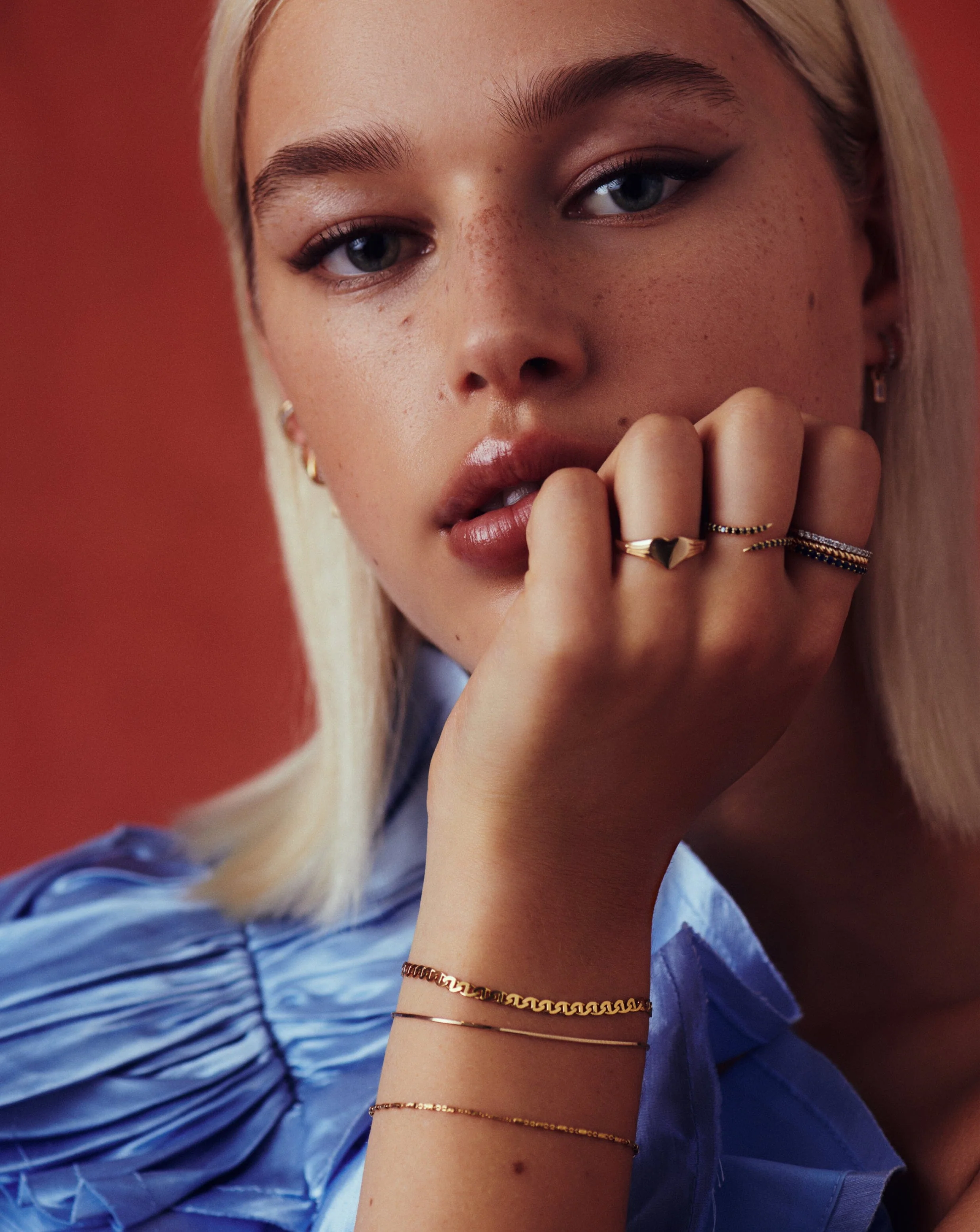 Solid Gold Square Snake Chain Bracelet | 14k Solid Gold - Image 2