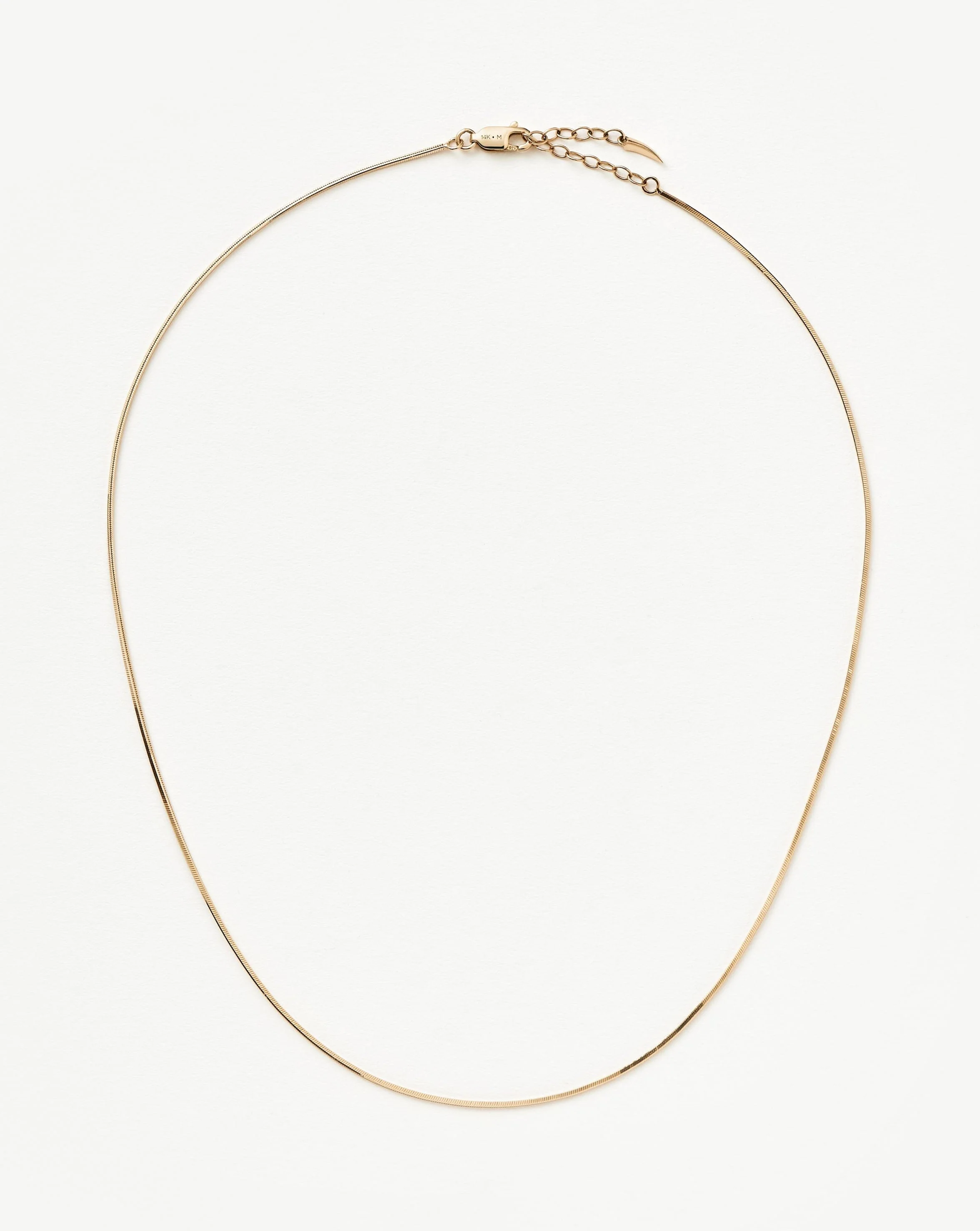 Solid Gold Square Snake Chain Necklace