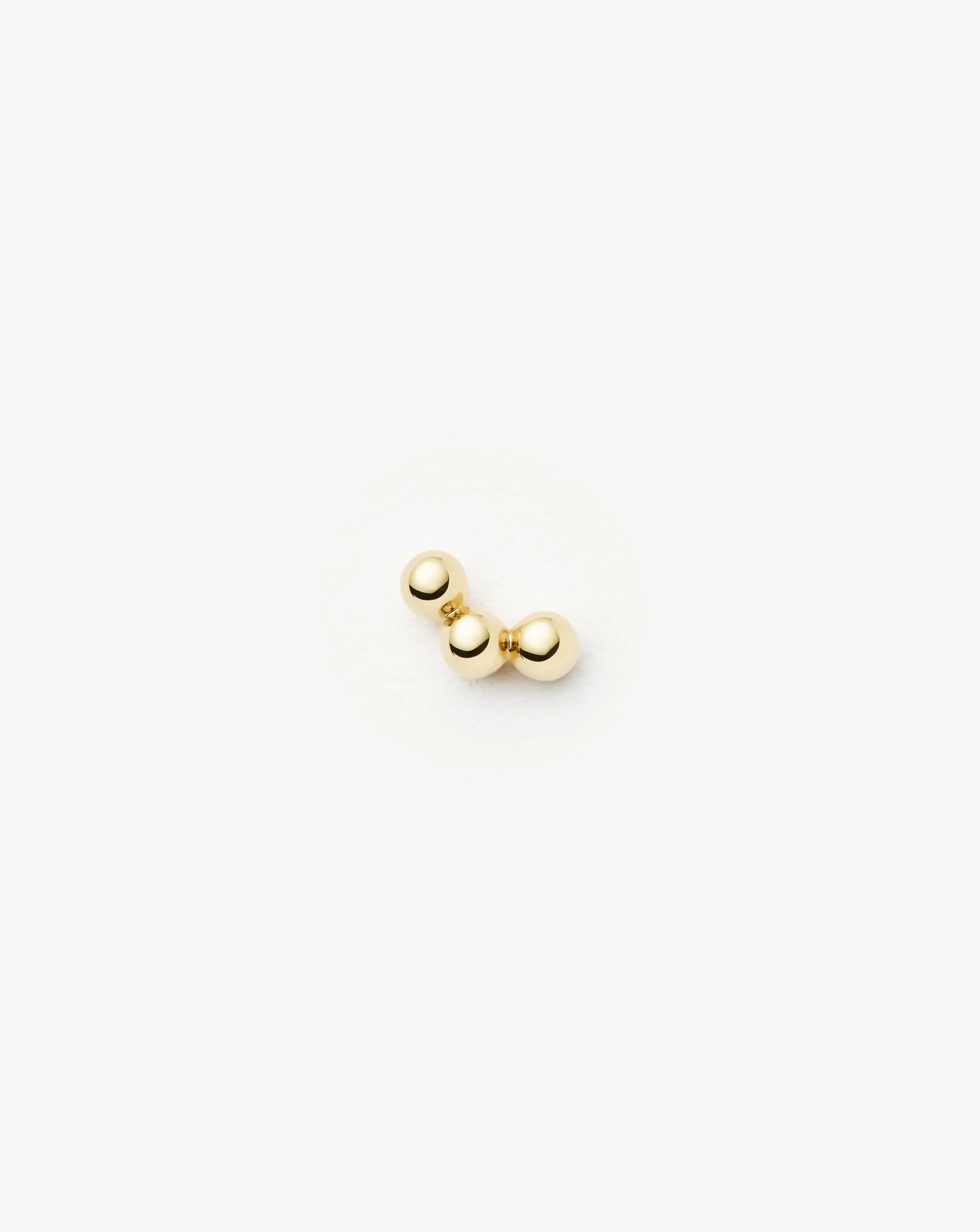 Solid Gold Trio Flat Back Stud Earring | 14k Yellow Gold