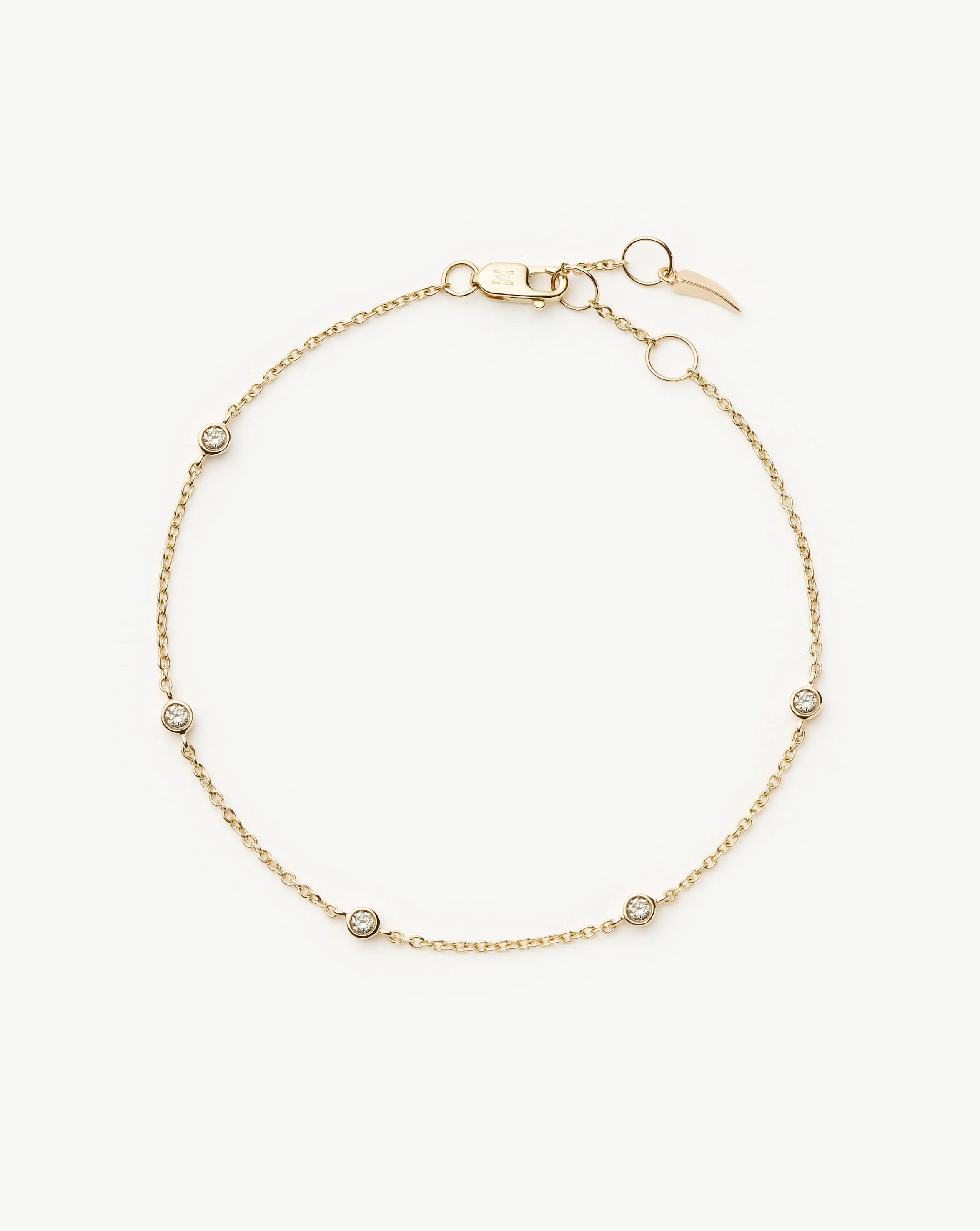 Solid Gold Floating Diamond Bracelet | 14k Solid Gold