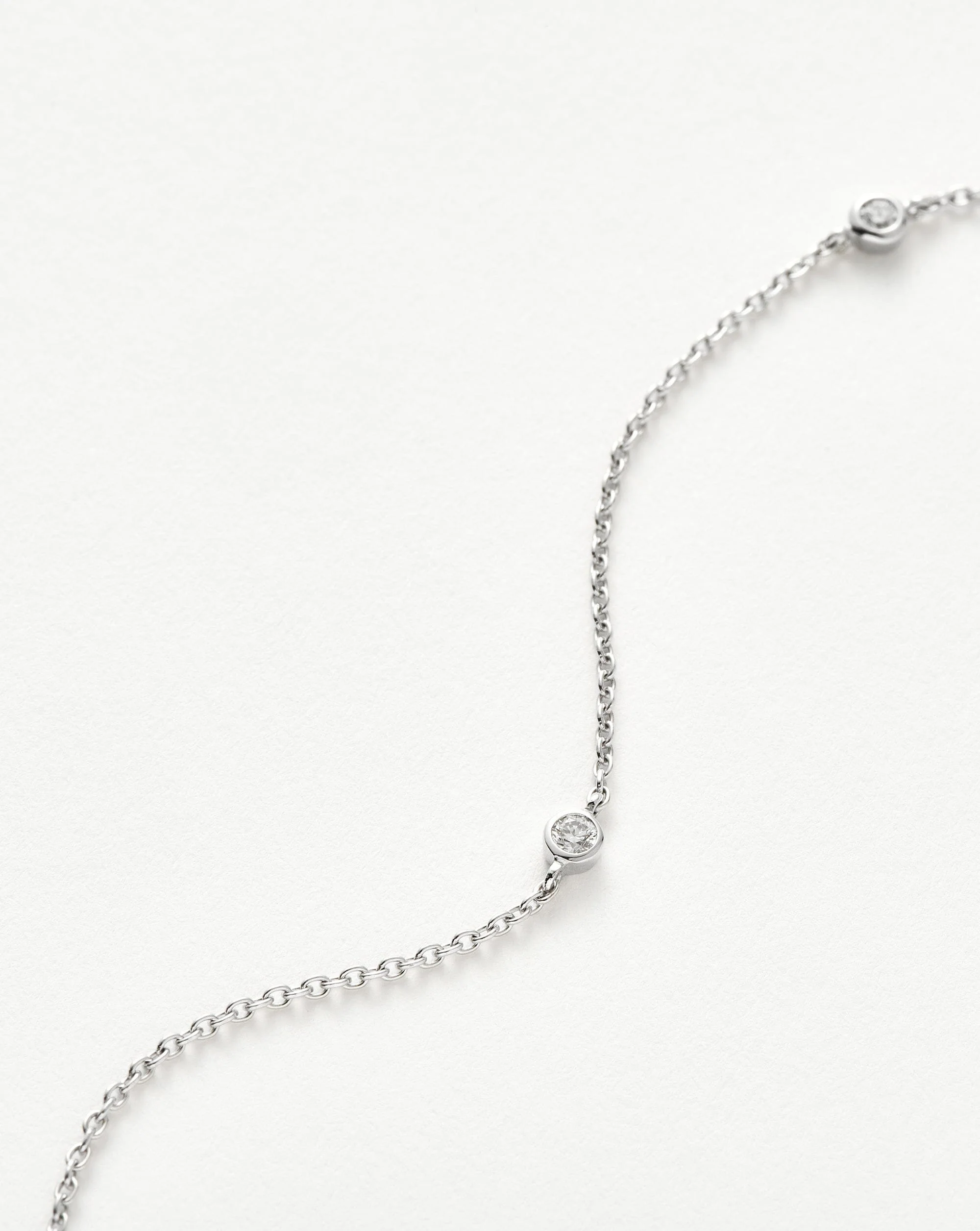Solid Gold Floating Diamond Necklace | 14k White Gold - Image 3