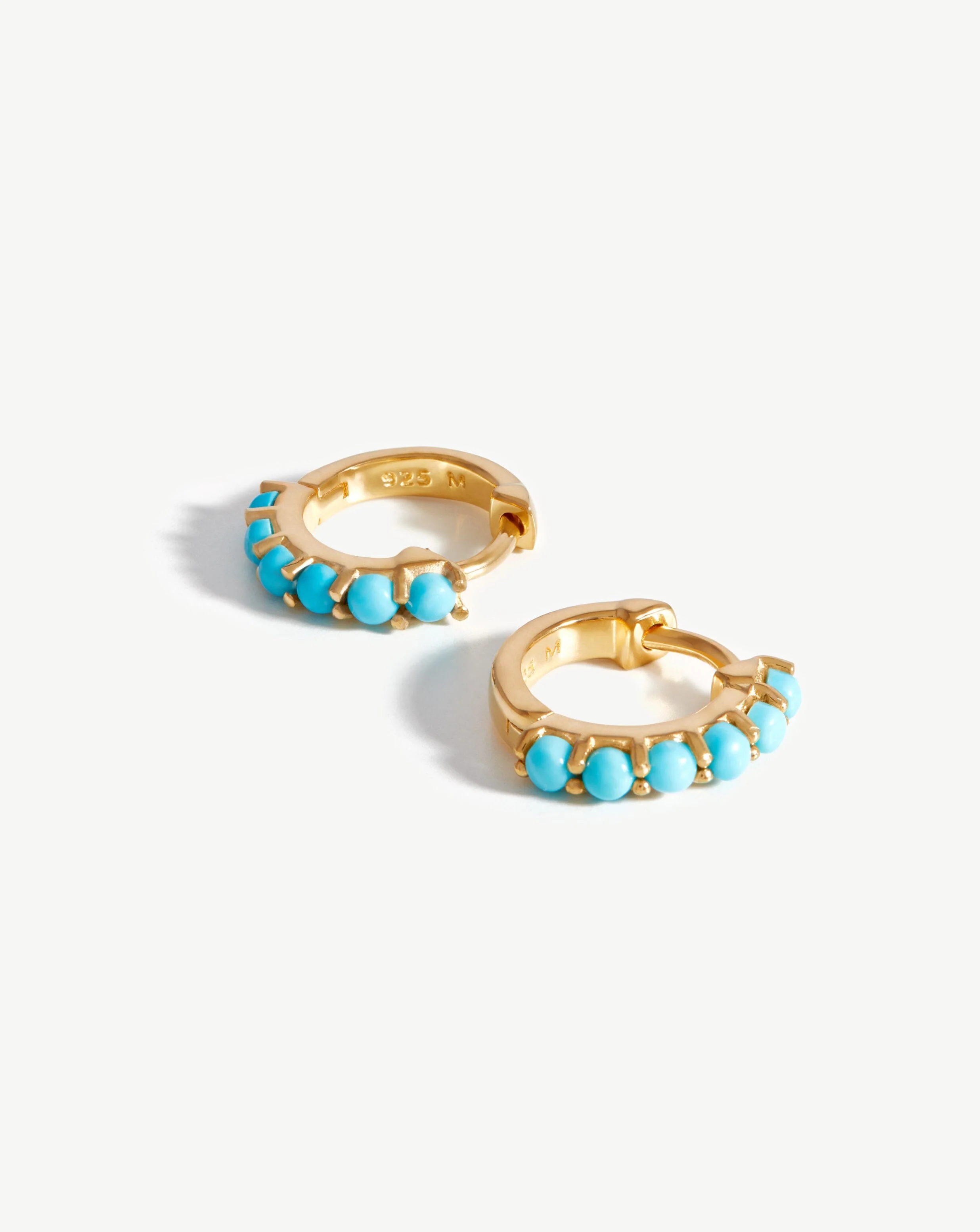 Gemstone Huggies | 18k Gold Vermeil/Turquoise - Image 4