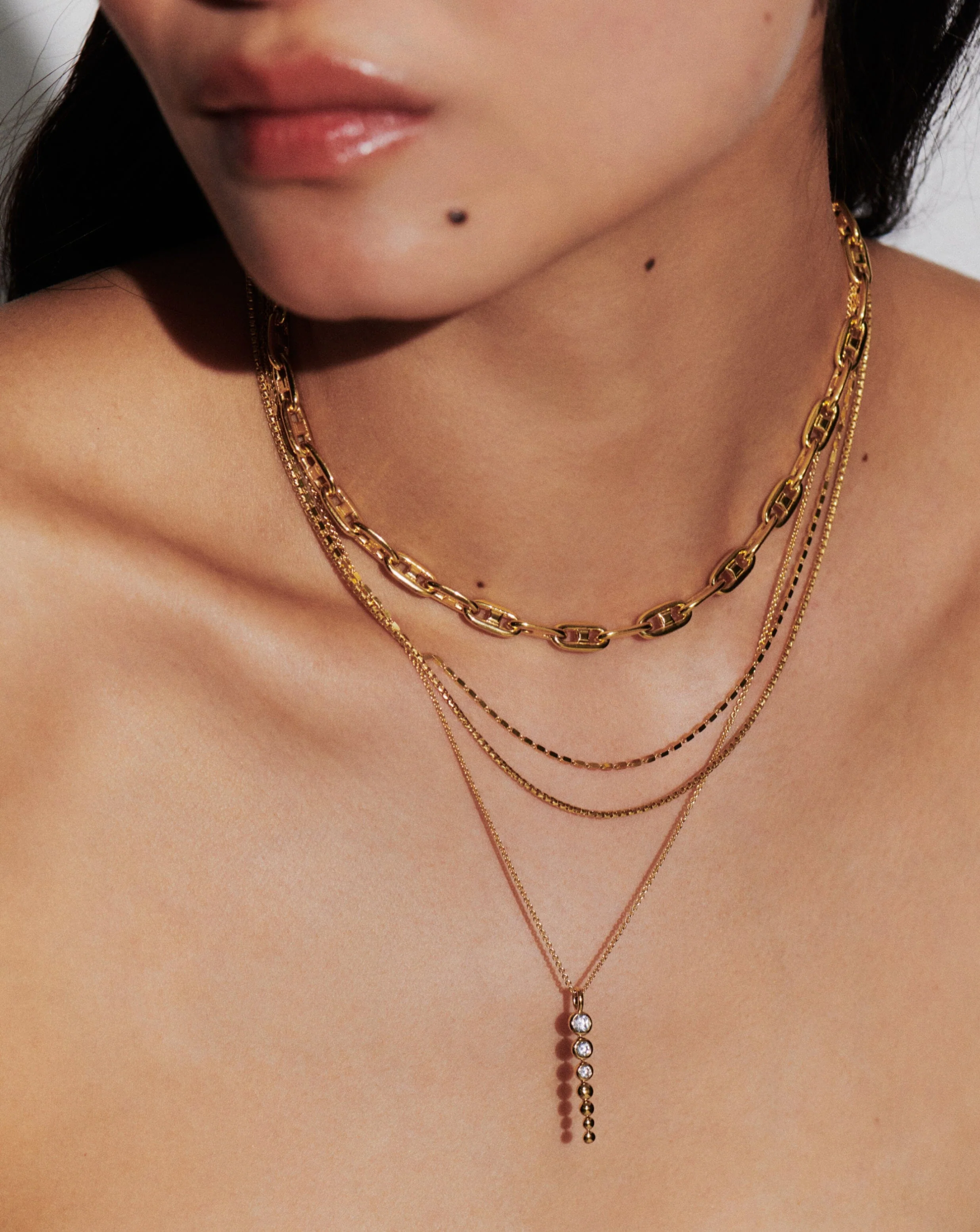 Box Link Double Chain Necklace | 18k Gold Vermeil - Image 2