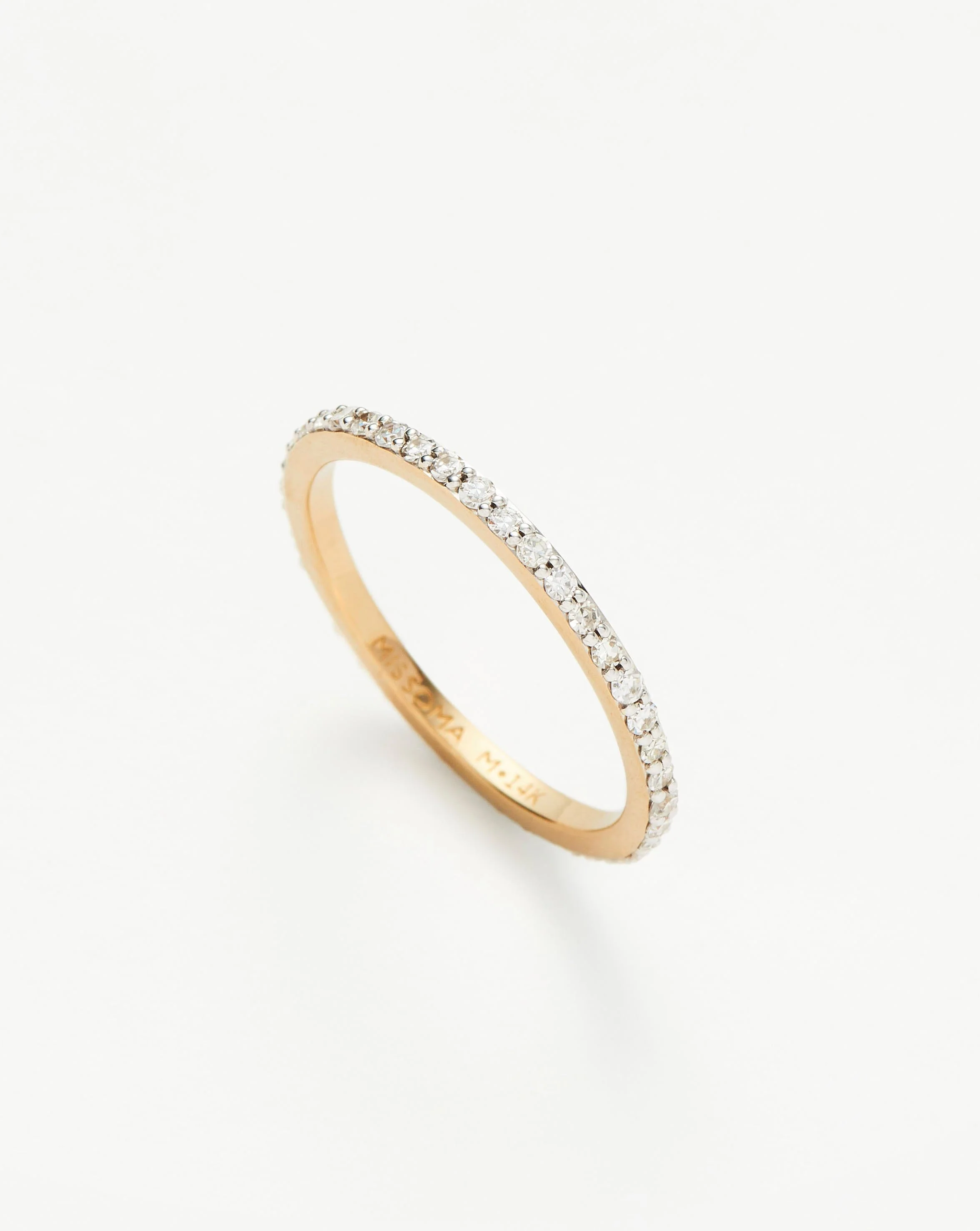 Solid Gold Slim Half Eternity Ring | 14k Solid Gold/ Lab Grown Diamonds