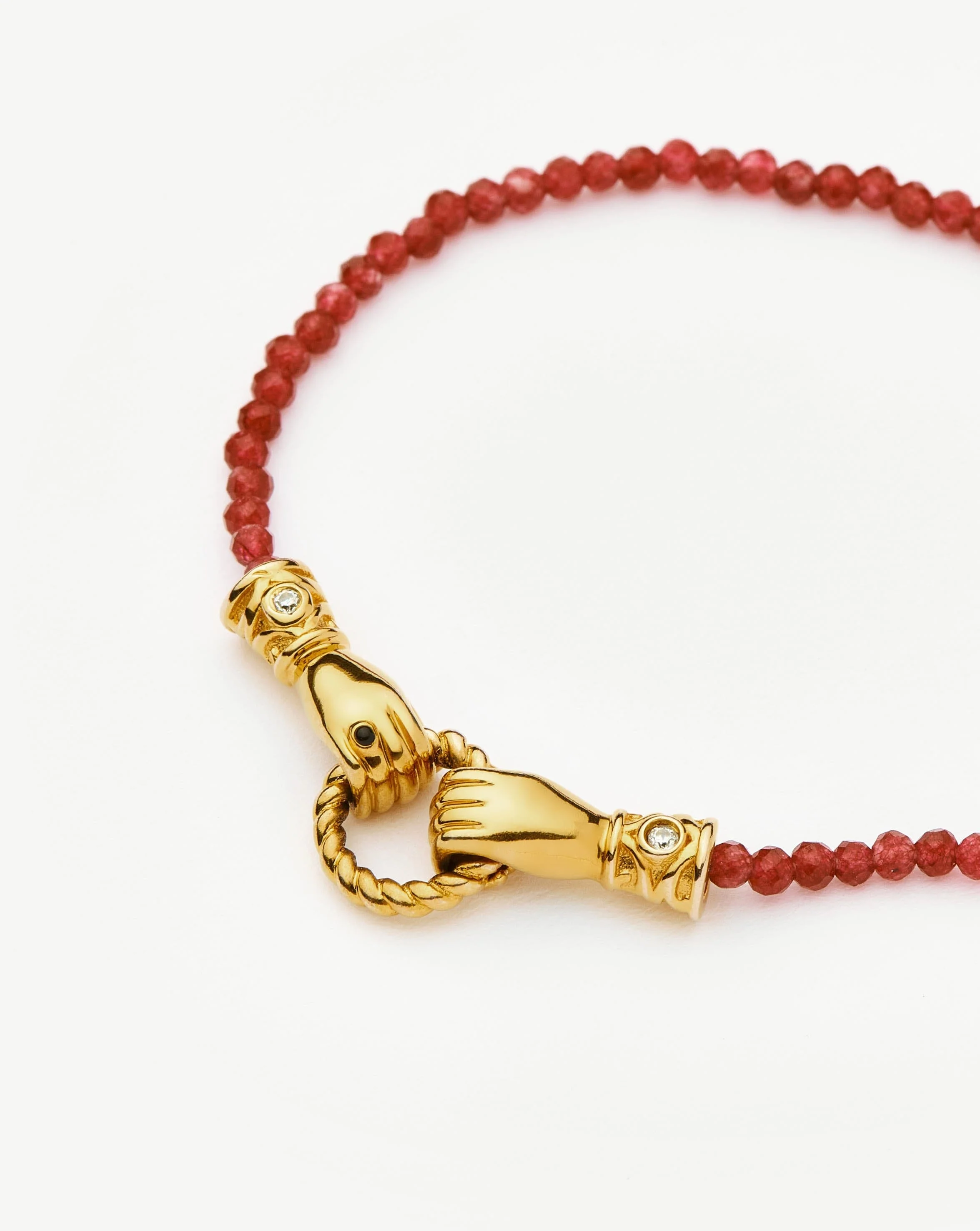 Harris Reed In Good Hands Gemstone Slider Bracelet | 18k Gold Plated/Red Quartz - Image 5