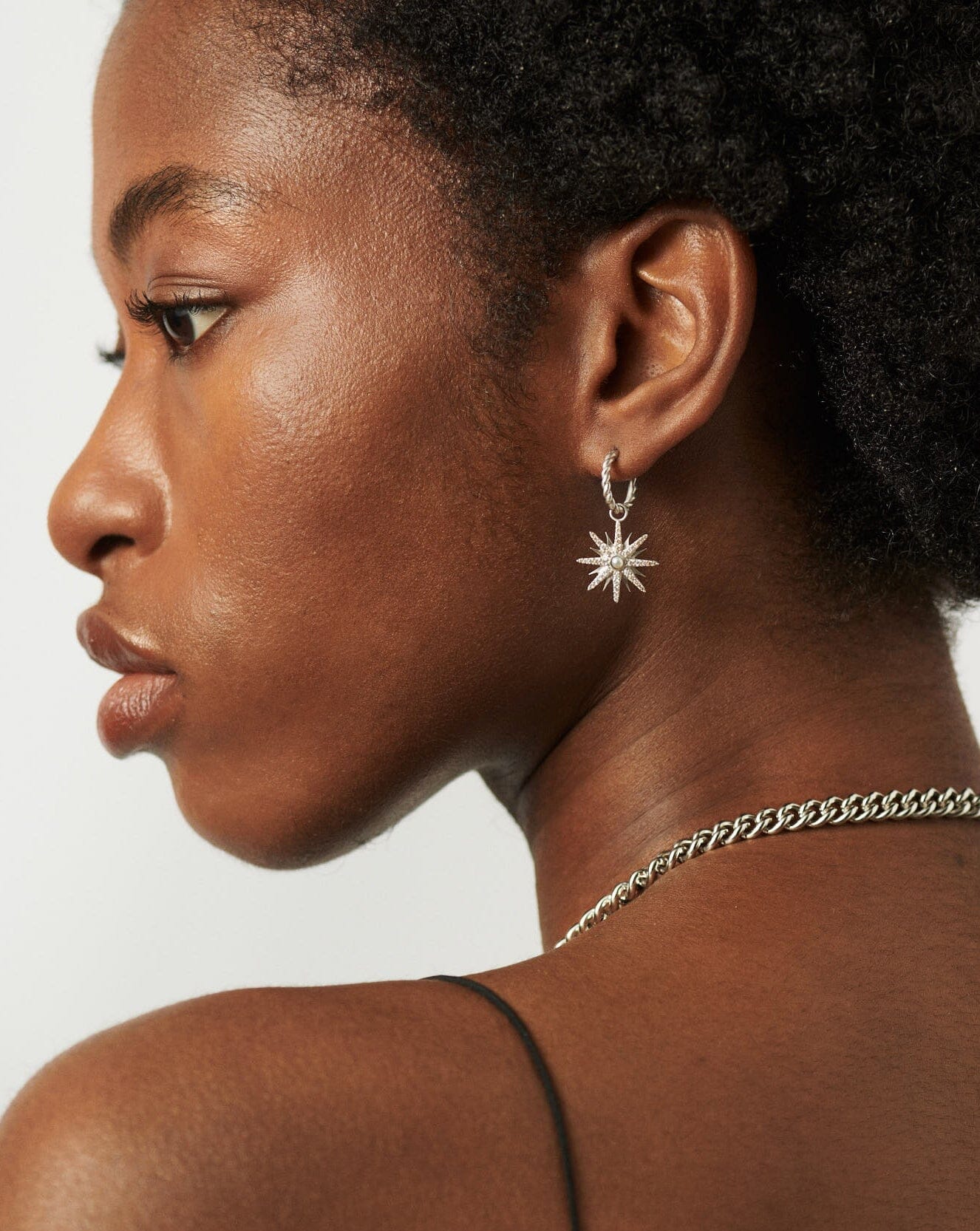 Harris Reed Moonlight Pearl Hoop Earrings | Silver Plated/Pearl - Image 3