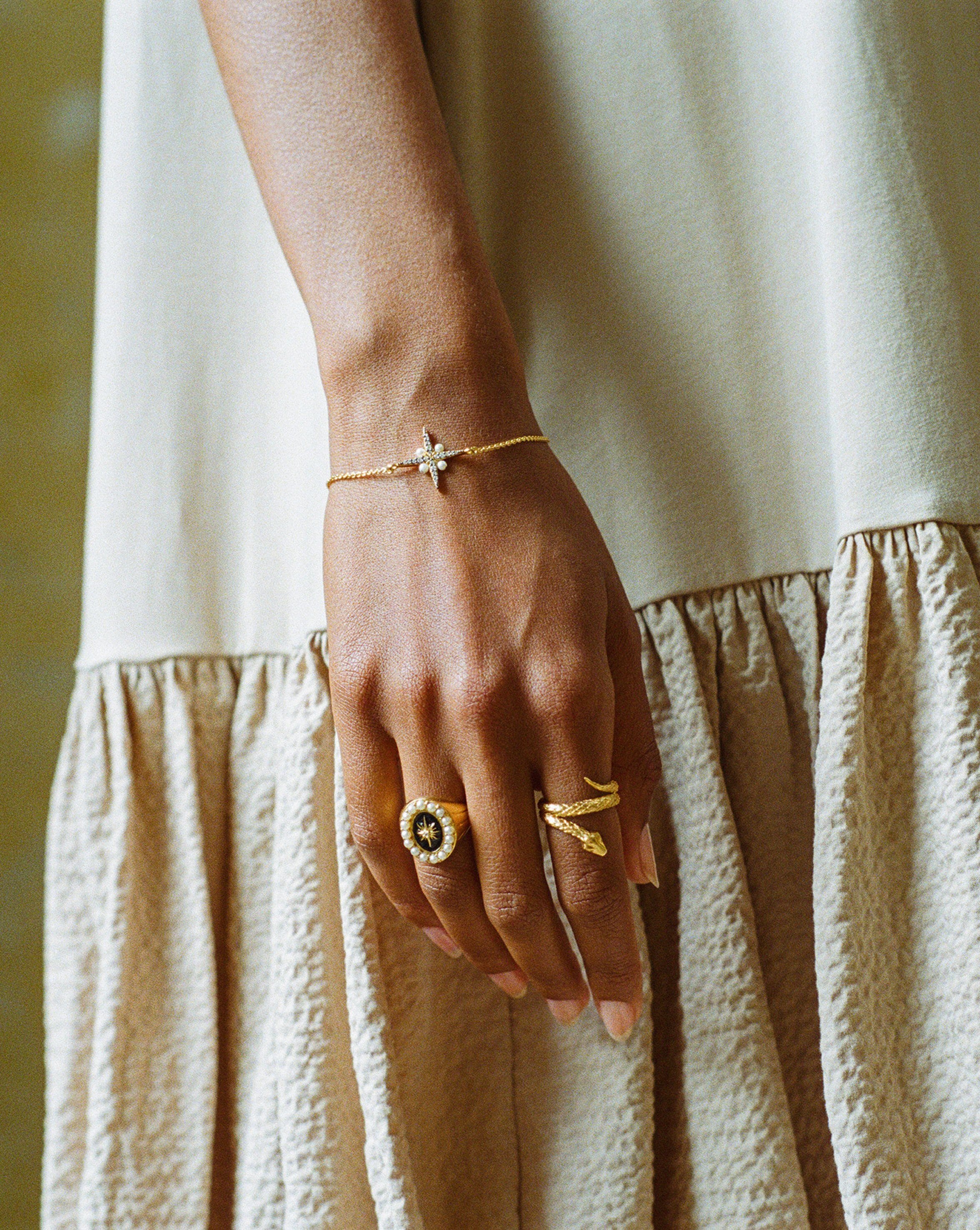Harris Reed Pearl North Star Bracelet | 18k Gold Vermeil/Pearl - Image 2