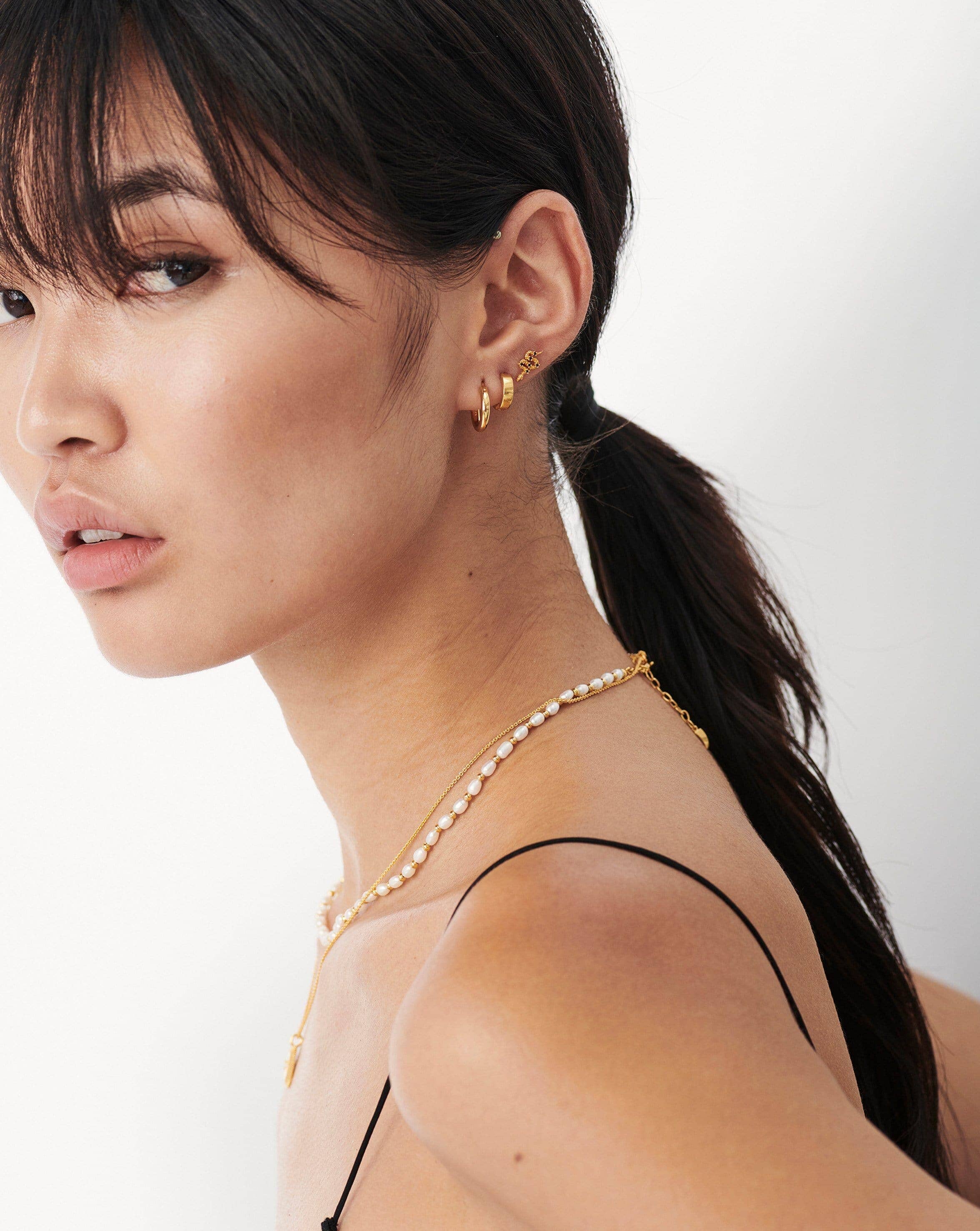 Harris Reed Serpent Single Stud Earring | 18k Gold Vermeil/Black Onyx - Image 3