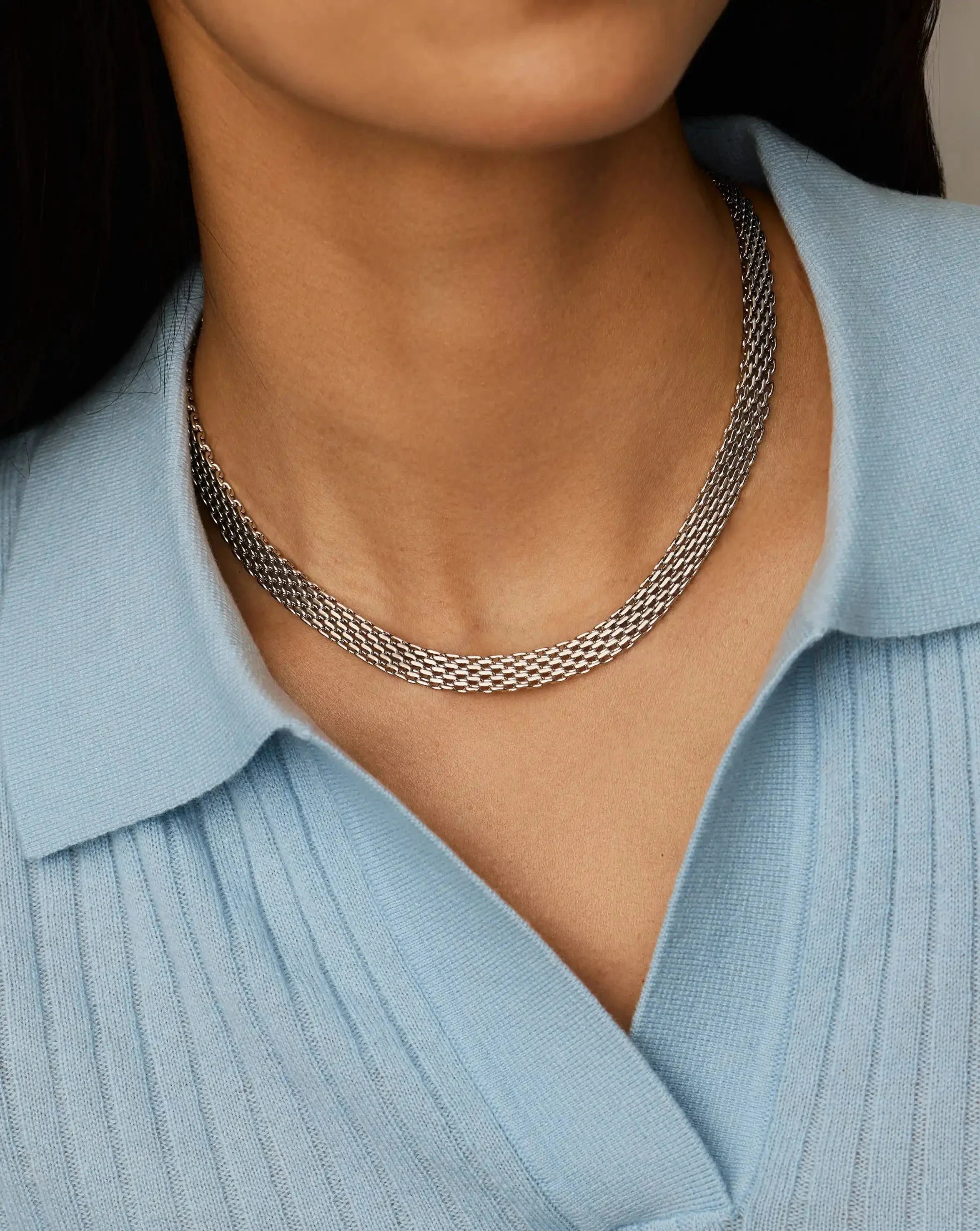 Heirloom Chain Choker Necklace | Platinum Plated - Image 2
