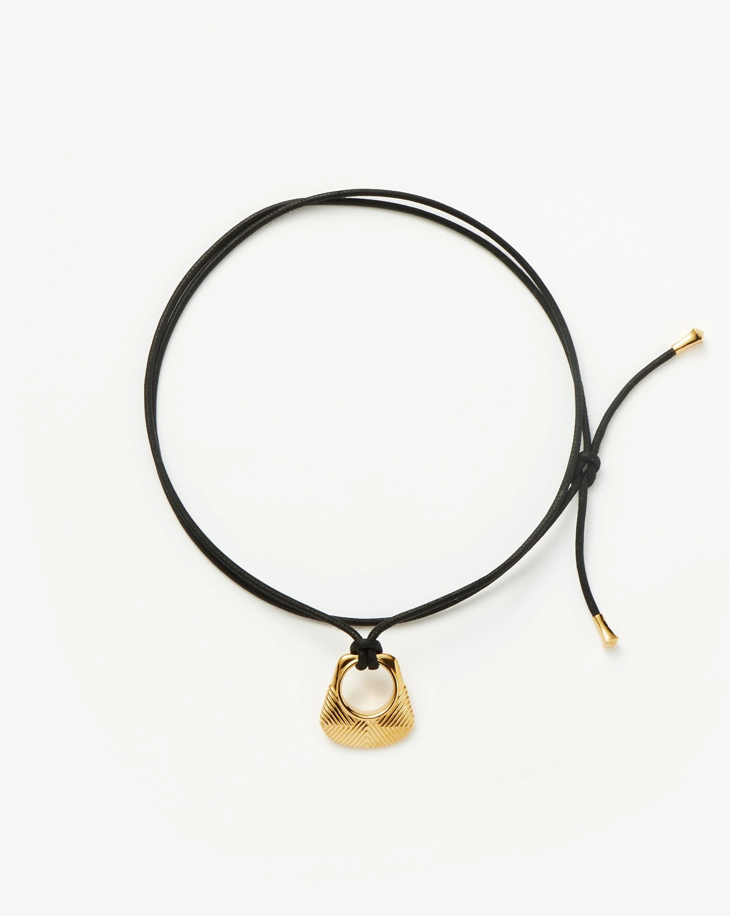 Hera Ridge Pendant Cord Necklace | 18k Gold Plated - Image 4