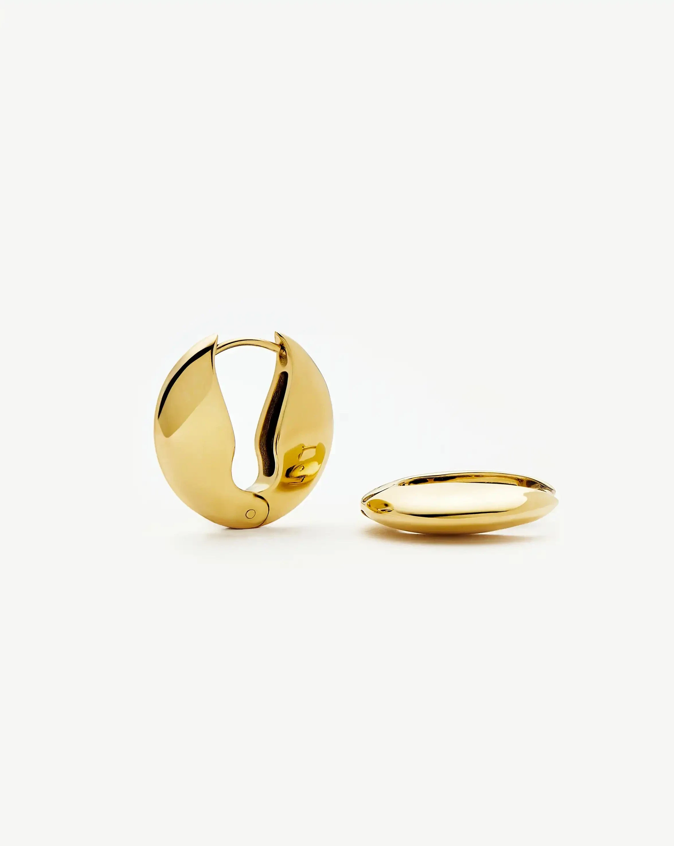 Pebble Hinged Hoop Earrings | 18k Gold Plated