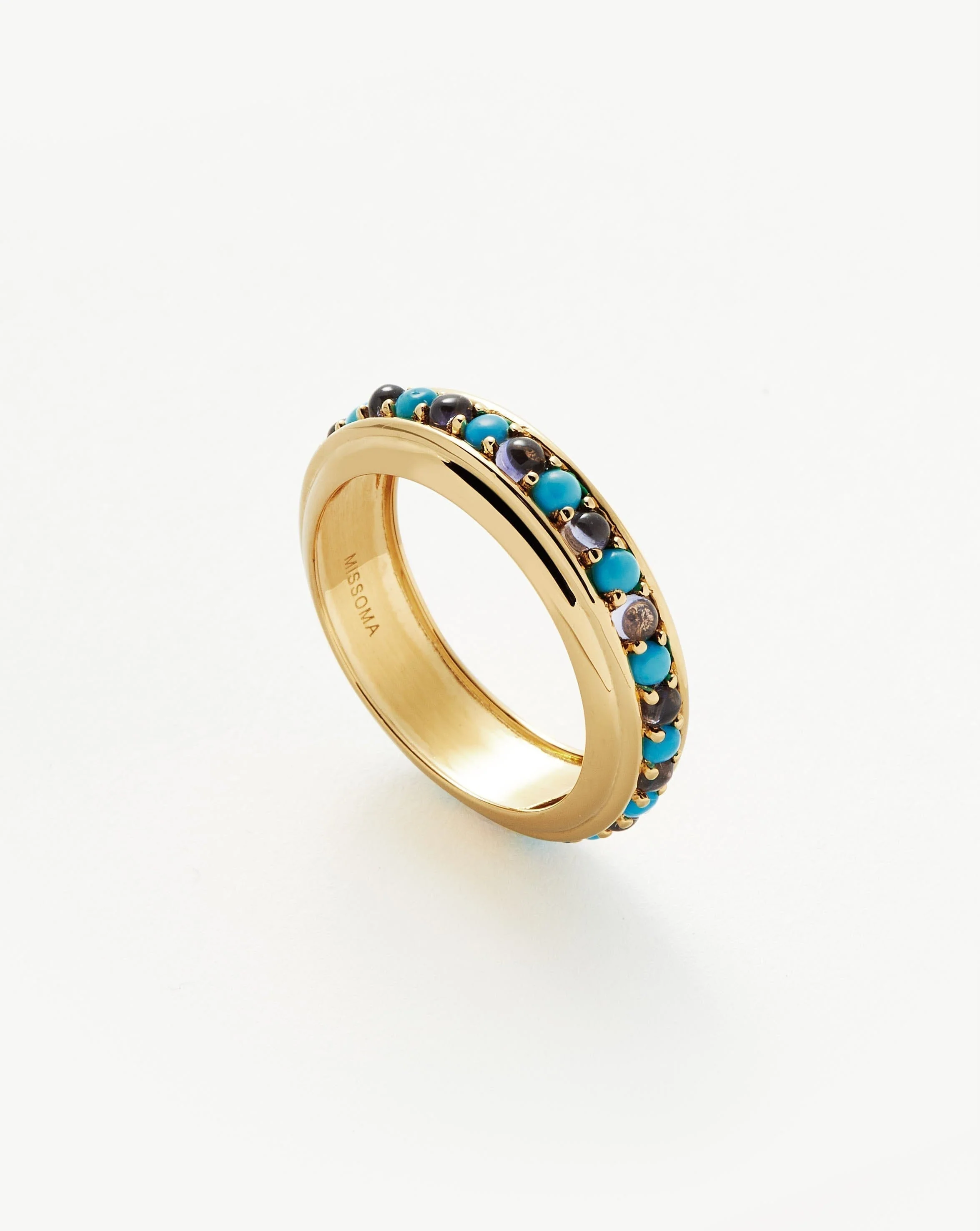 Hot Rox Gemstone Stacking Ring | 18k Gold Vermeil/Turquoise & Iolite - Image 5