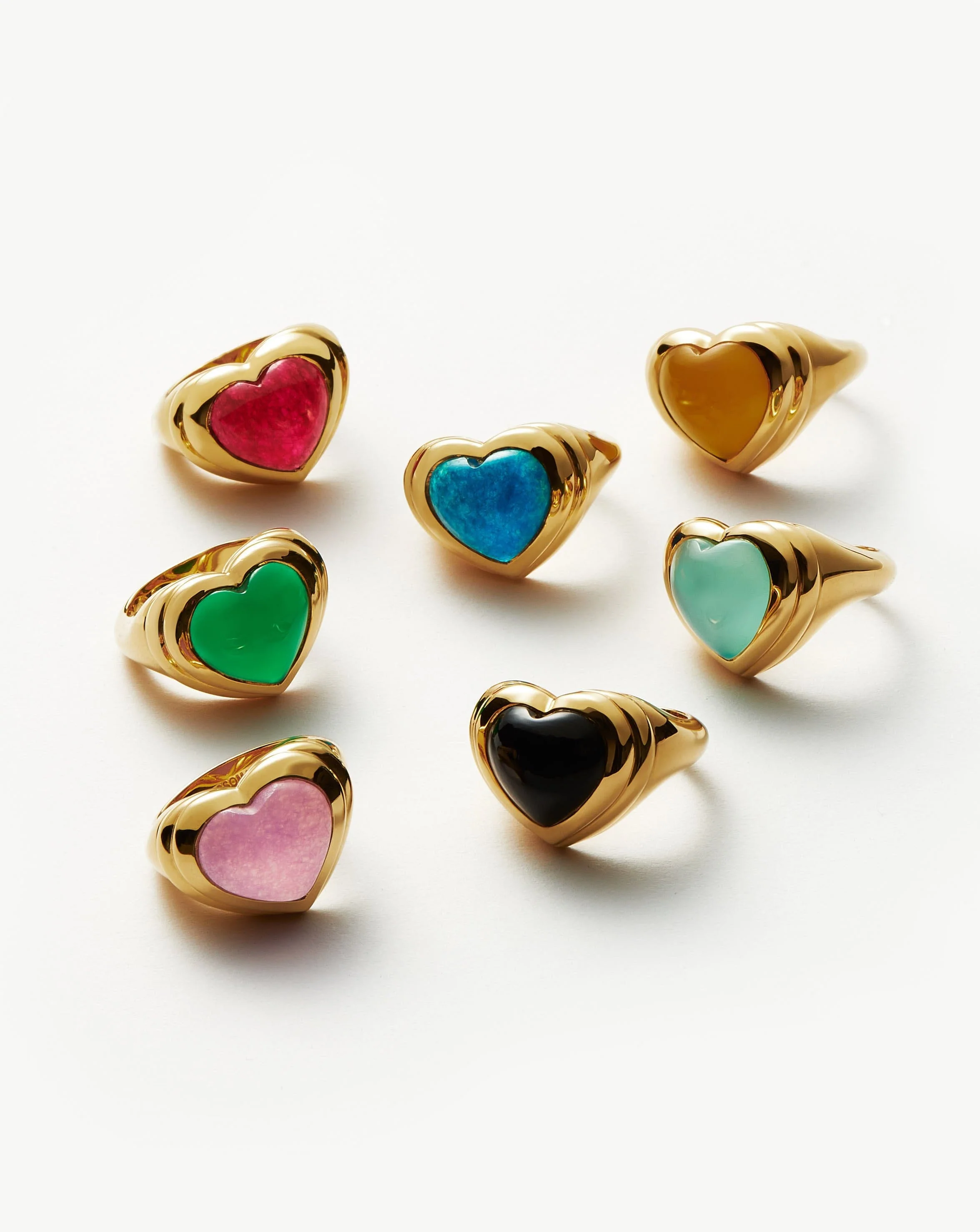 Jelly Heart Gemstone Ring | 18k Gold Plated/Aqua Chalcedony - Image 6