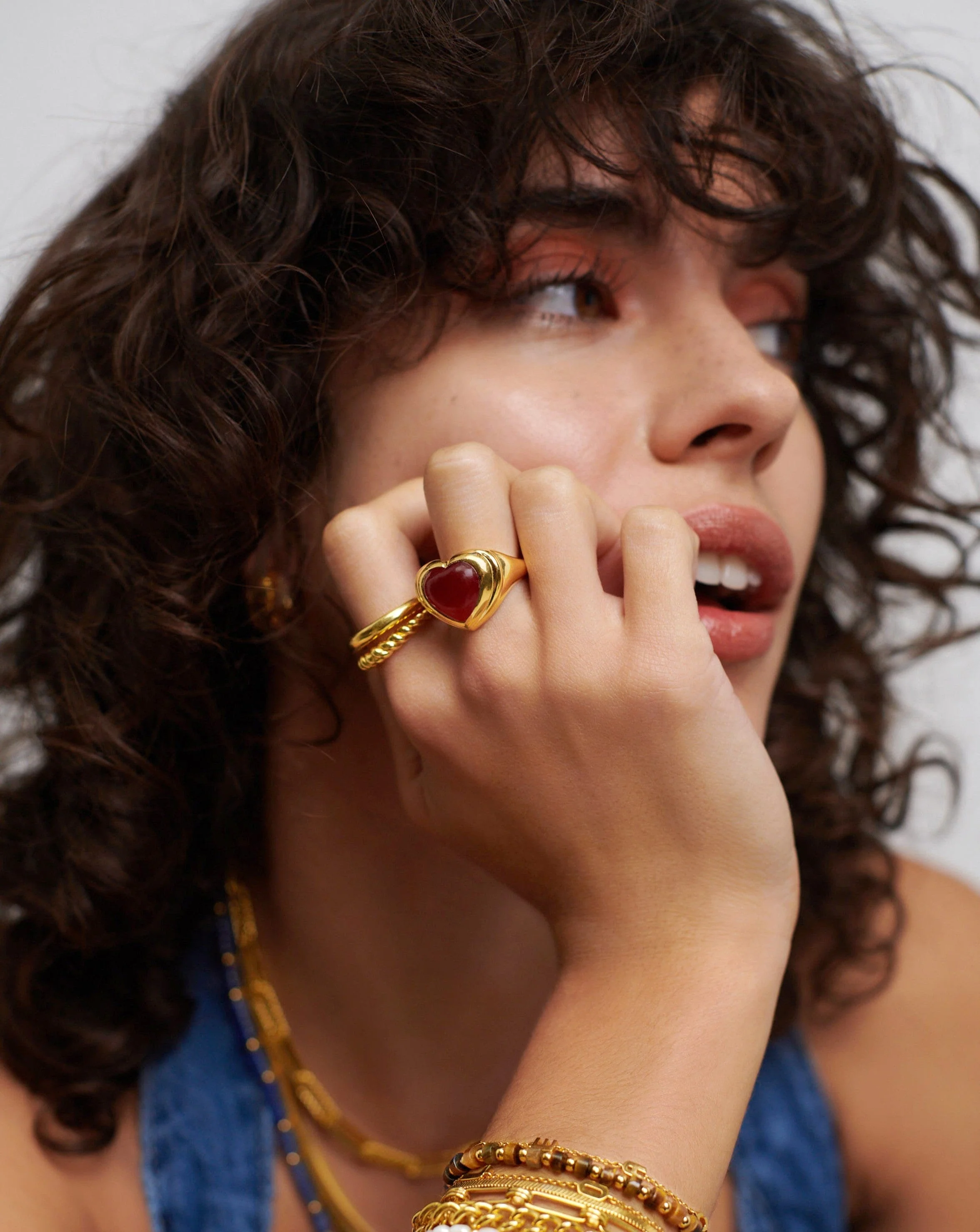Jelly Heart Gemstone Ring | 18k Gold Plated/Pink Quartz - Image 3