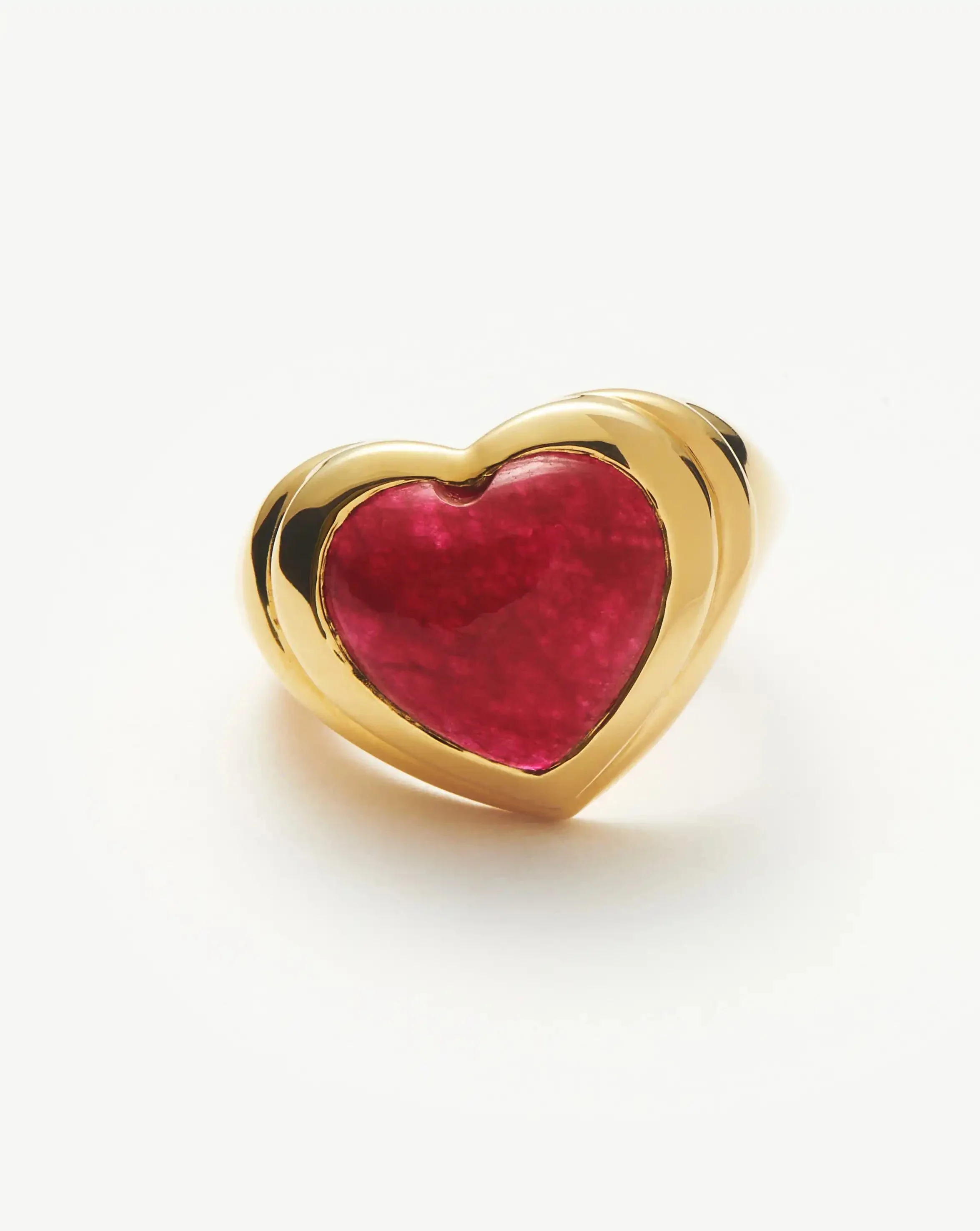Jelly Heart Gemstone Ring | 18k Gold Plated/Pink Quartz - Image 6