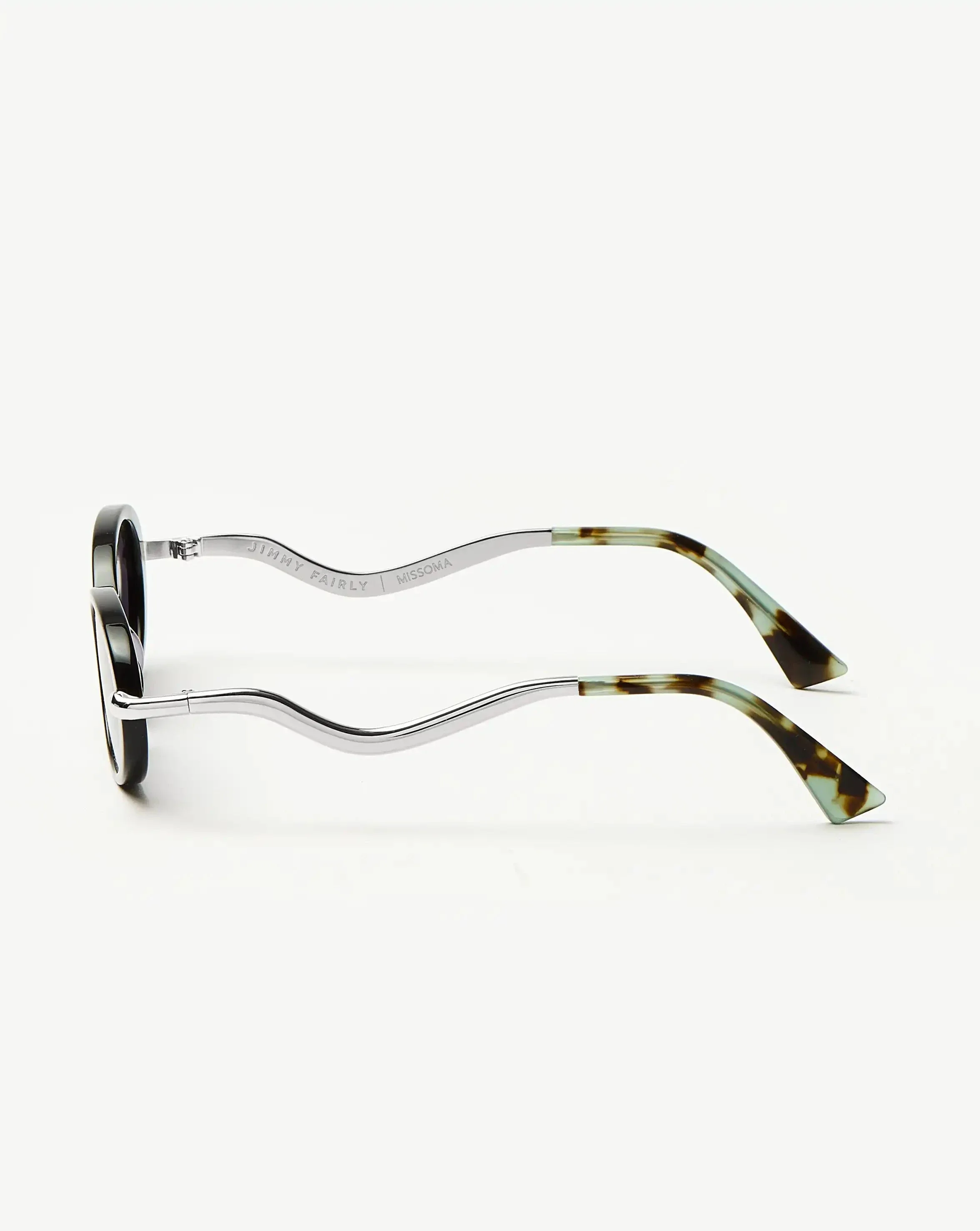 Jimmy Fairly Elvissa Oval Sunglasses | Silver Plated/Black - Image 3