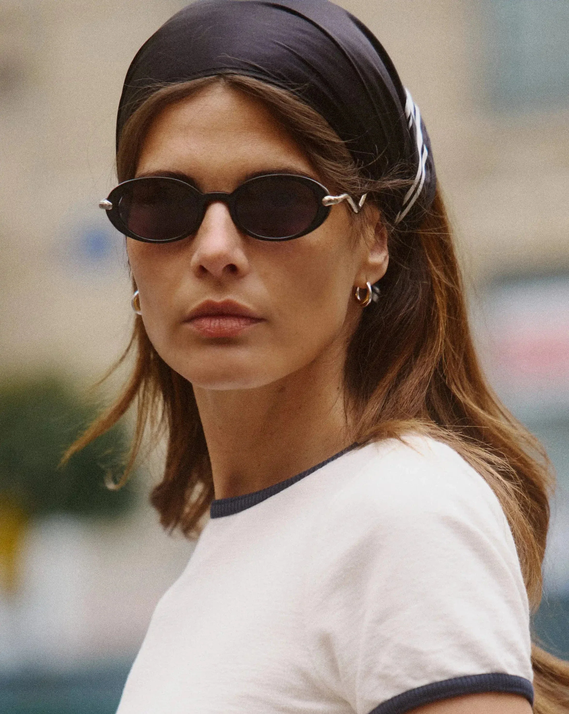 Jimmy Fairly Elvissa Oval Sunglasses | Silver Plated/Black - Image 5