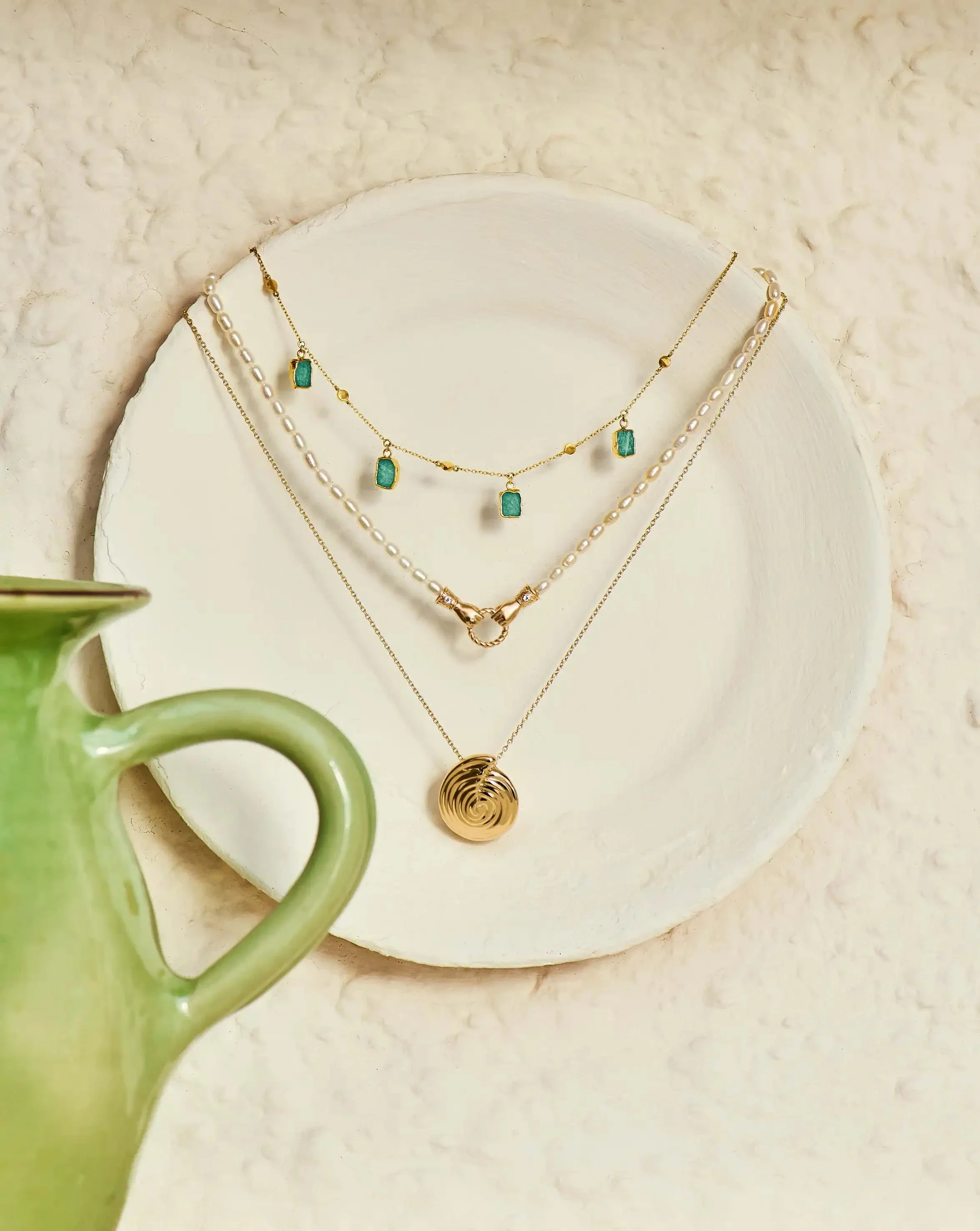 Lena Charm Choker | 18k Gold Plated/Amazonite - Image 5