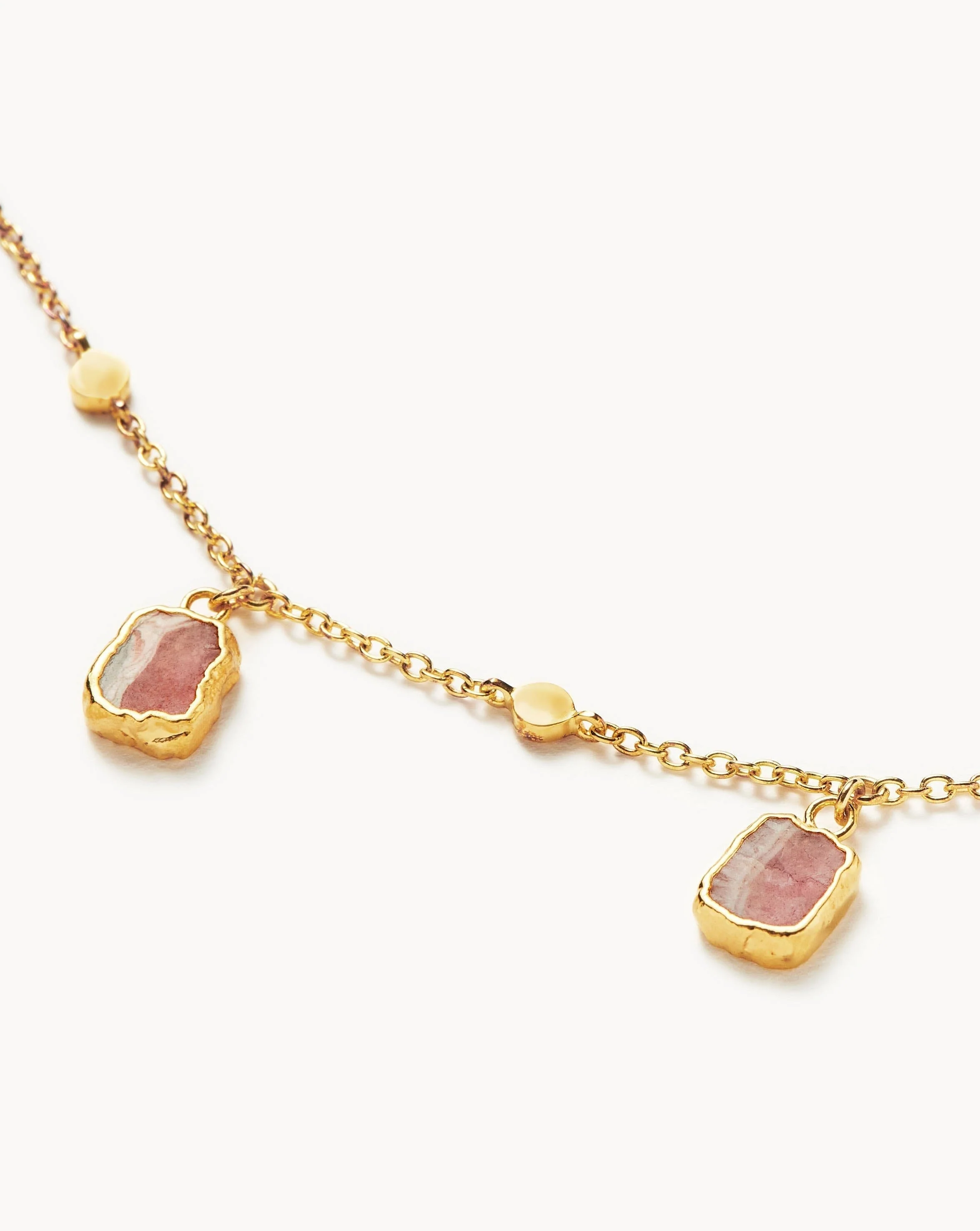 Lena Charm Choker | 18k Gold Plated/Rhodochrosite - Image 4