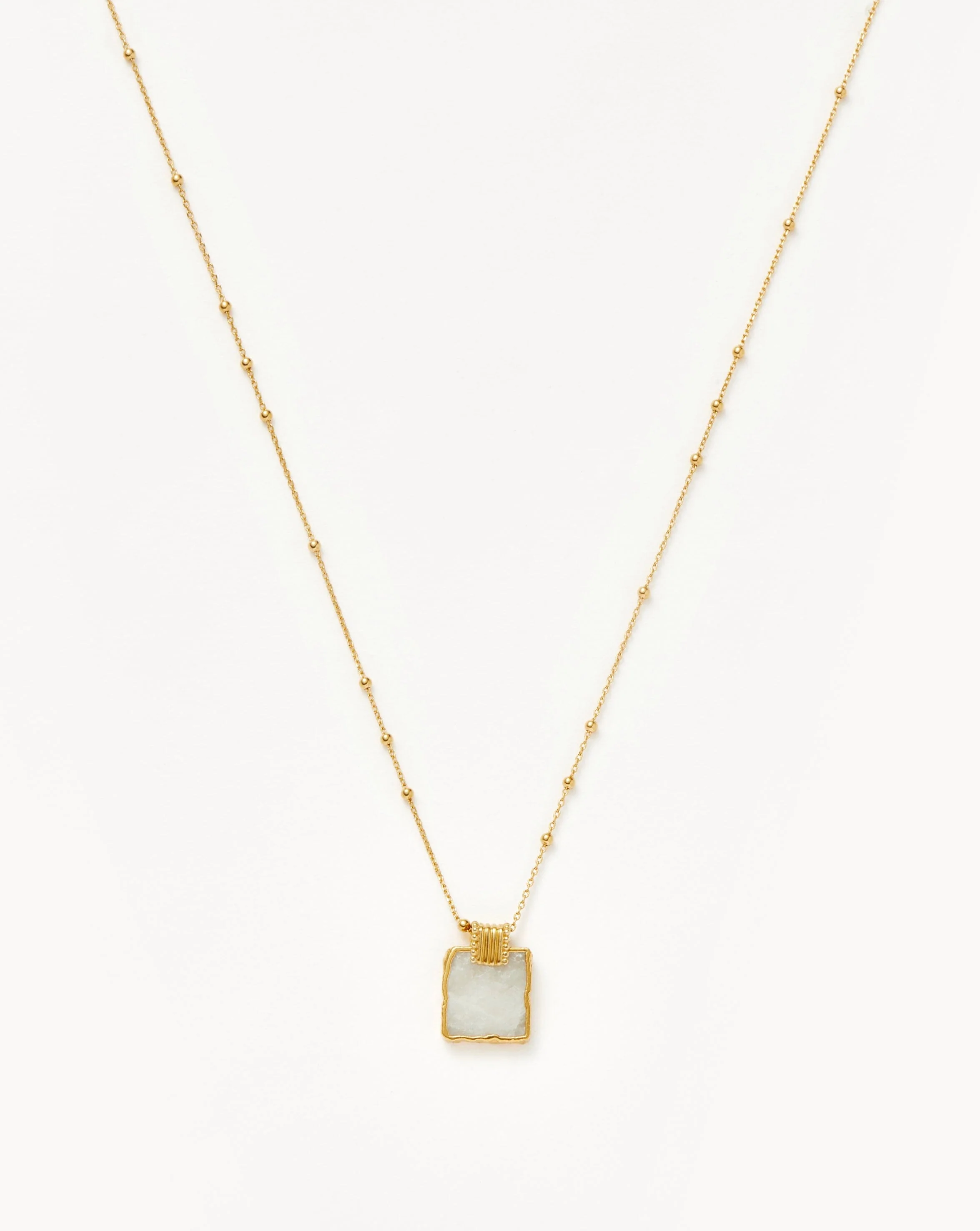 Lena Charm Necklace | 18k Gold Plated/Rainbow Moonstone