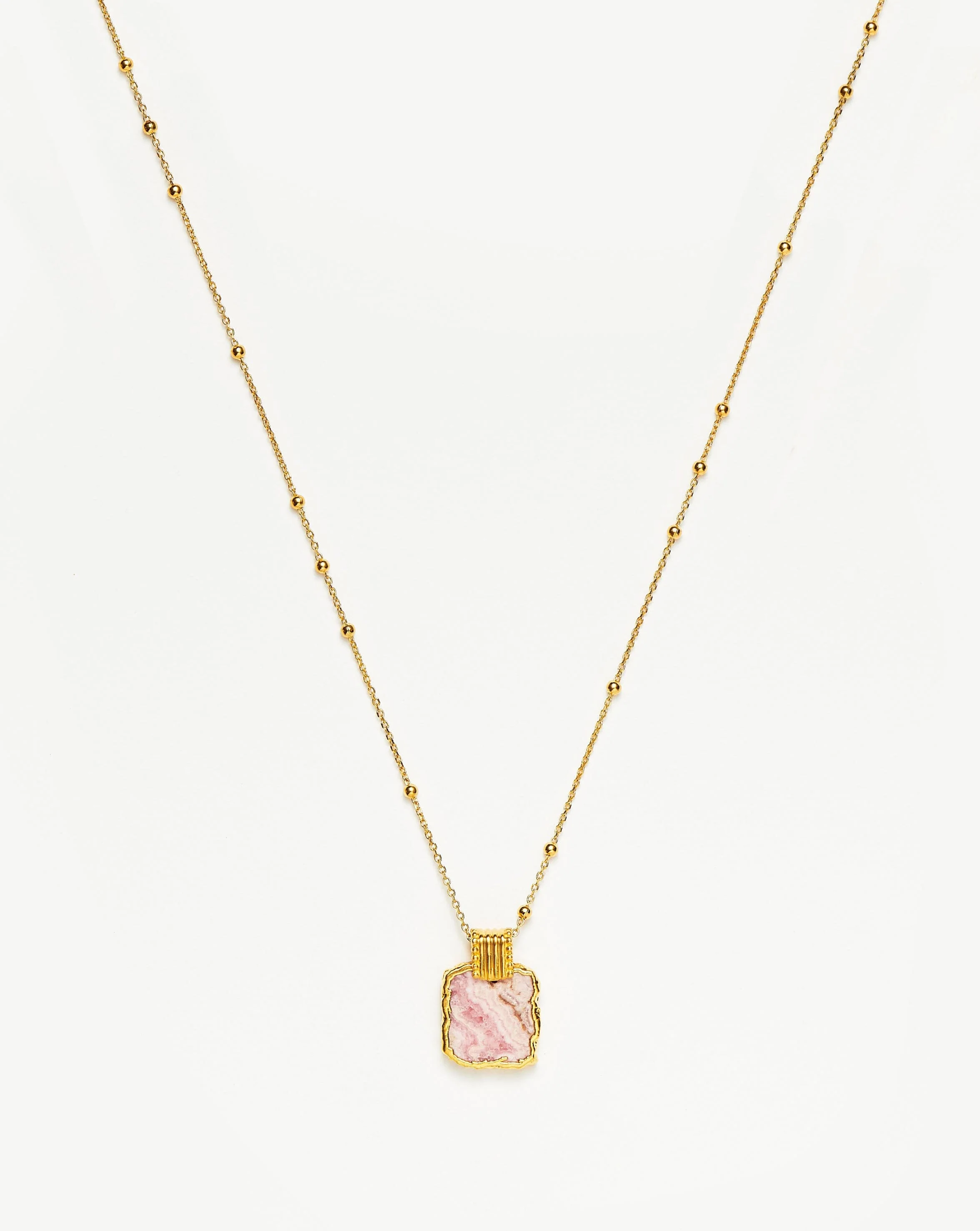 Lena Charm Necklace | 18k Gold Plated/Rhodochrosite