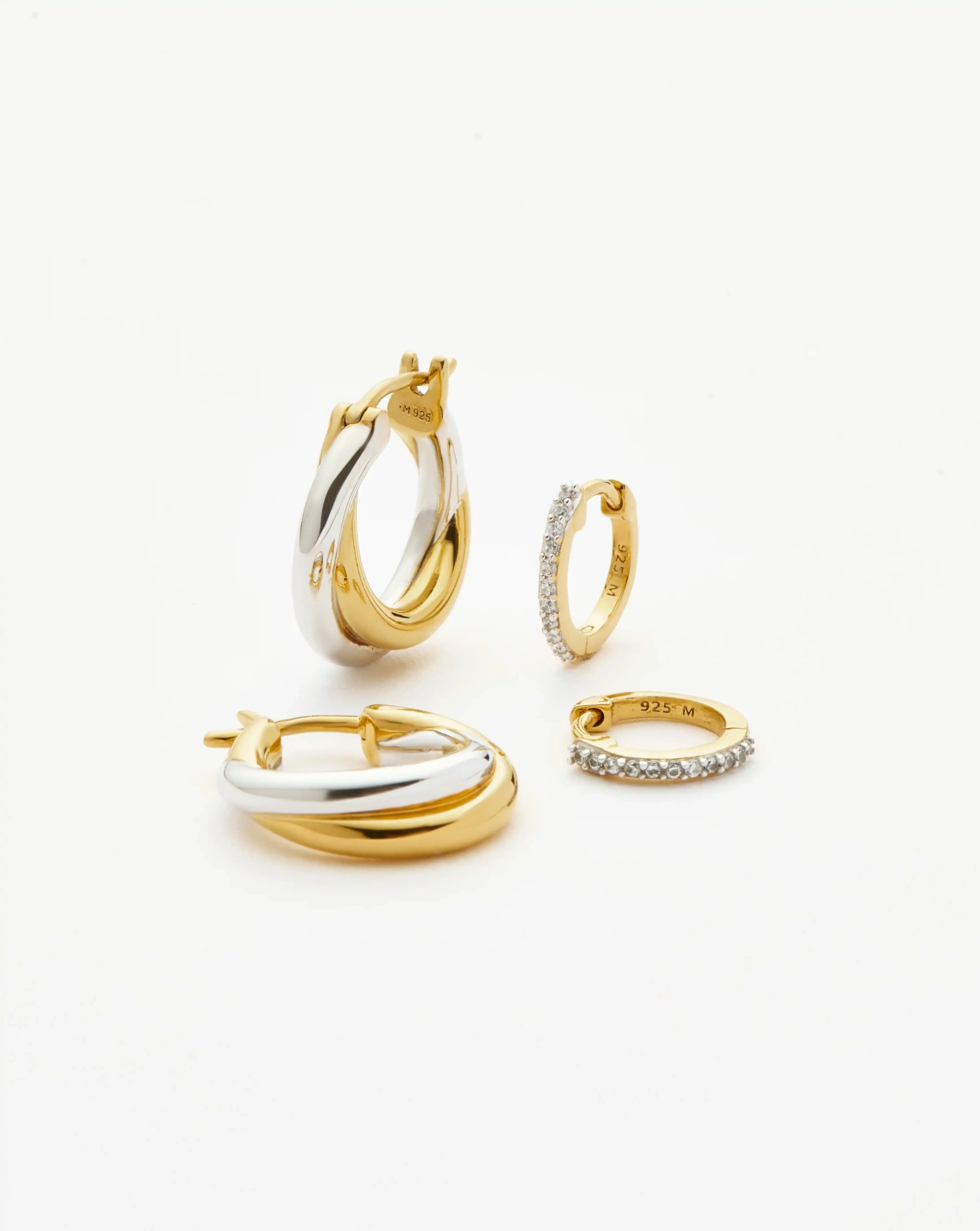 The Everyday Entwined Hoop Set | Mixed Metal / 18k Gold Vermeil