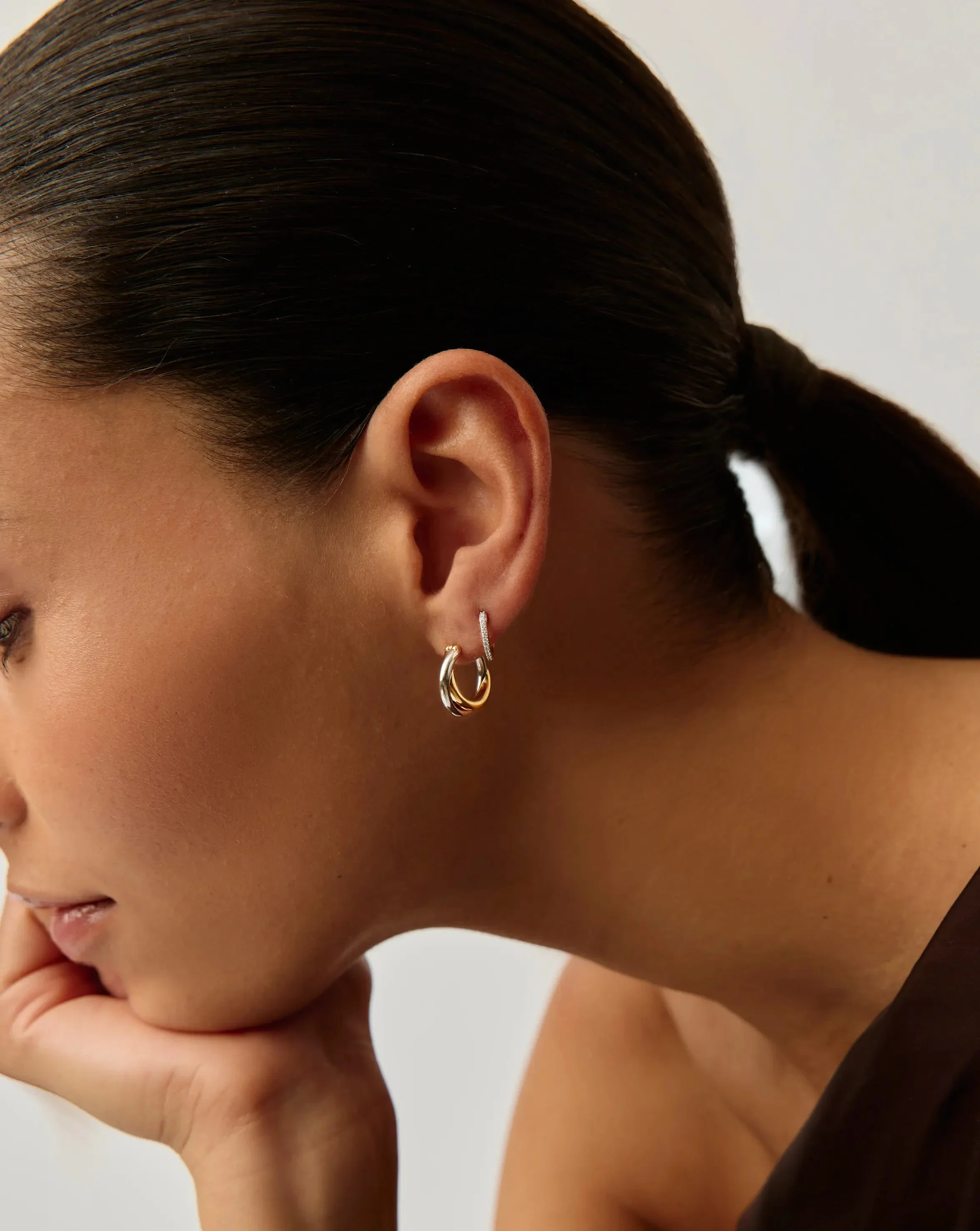 The Everyday Entwined Hoop Set | Mixed Metal / 18k Gold Vermeil - Image 2