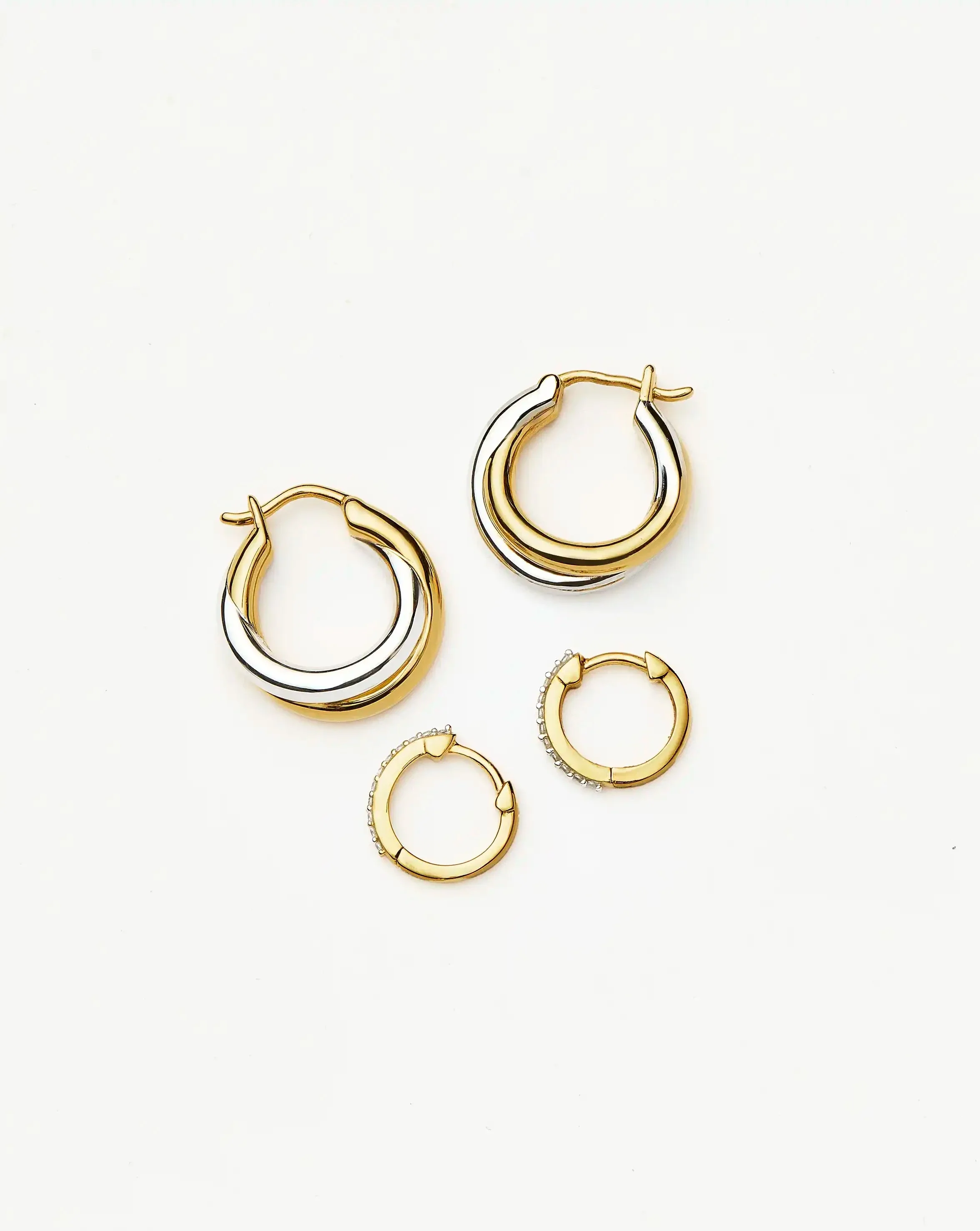 The Everyday Entwined Hoop Set | Mixed Metal / 18k Gold Vermeil - Image 4