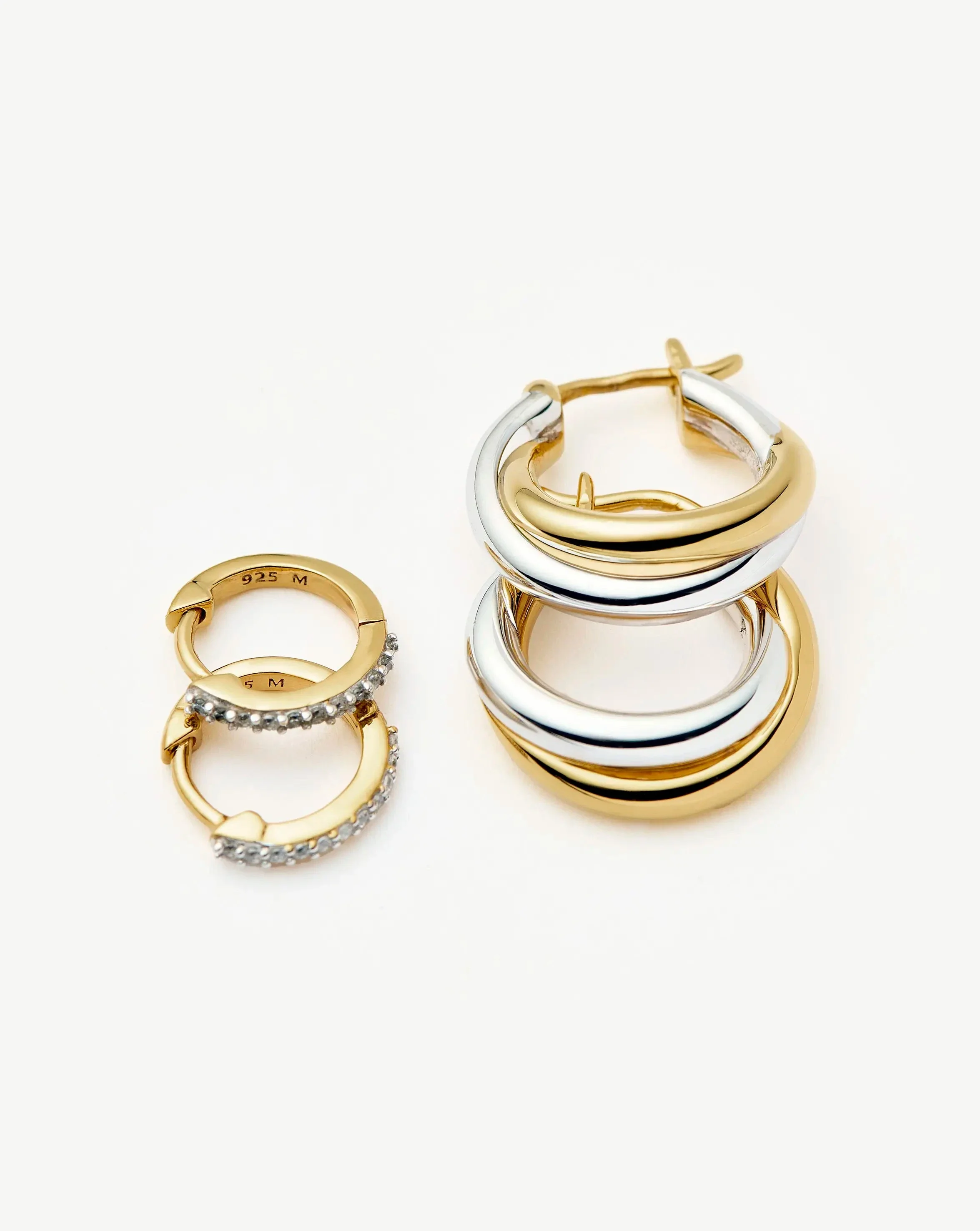 The Everyday Entwined Hoop Set | Mixed Metal / 18k Gold Vermeil - Image 5