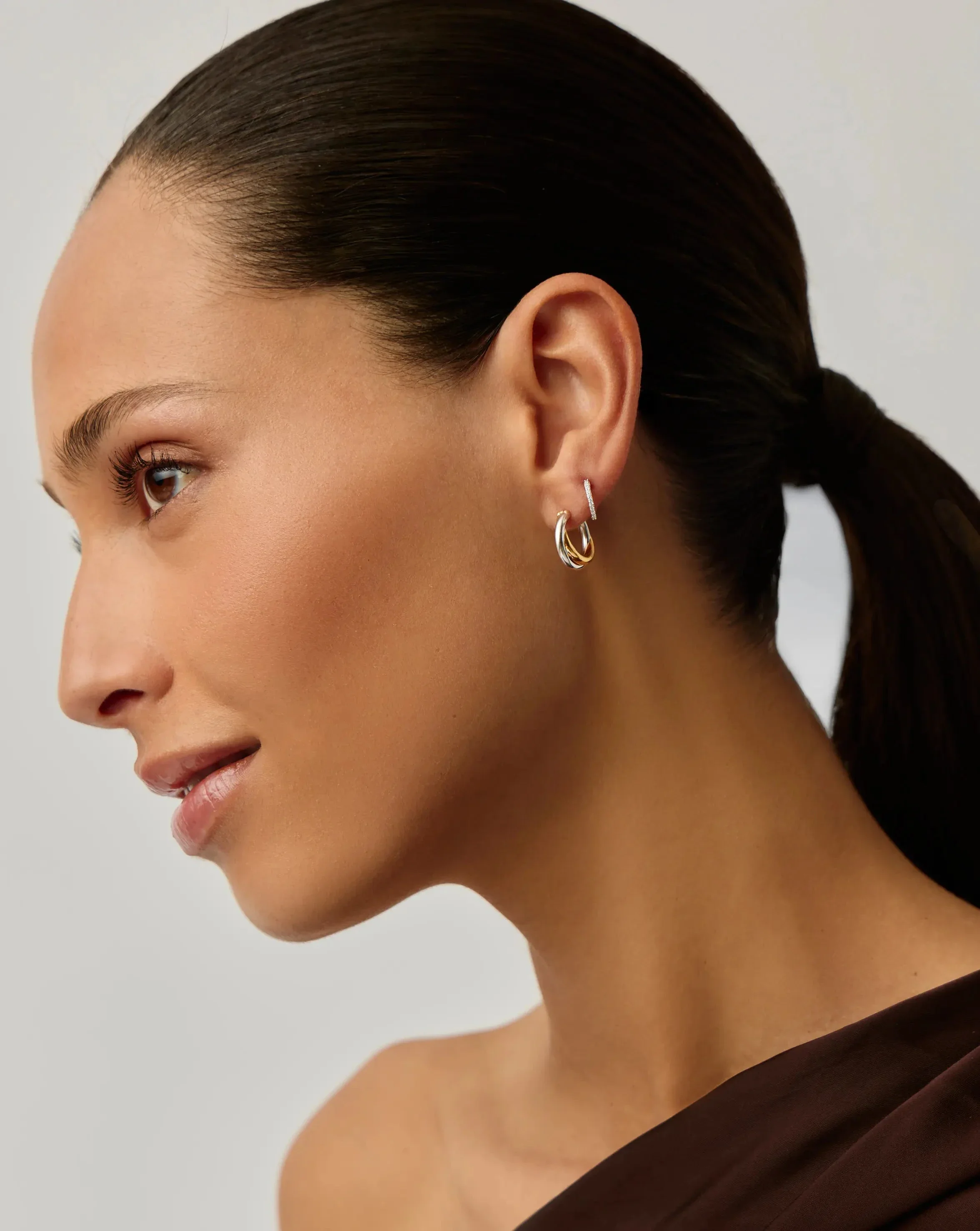 The Everyday Entwined Hoop Set | Mixed Metal / 18k Gold Vermeil - Image 6