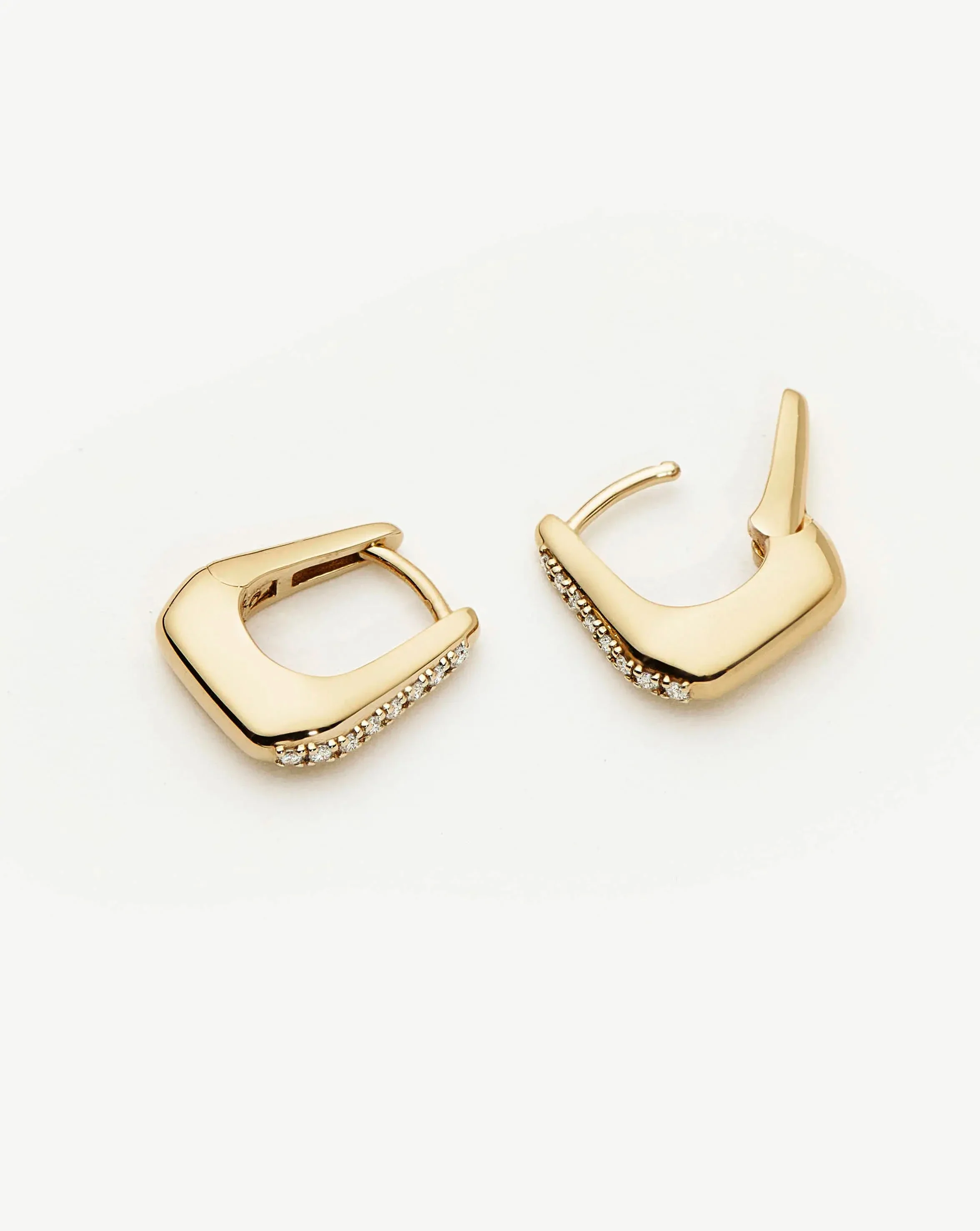 Lucy Williams Solid Gold Diamond Arco Huggies | 14k Solid Gold/Lab Grown Diamonds - Image 4